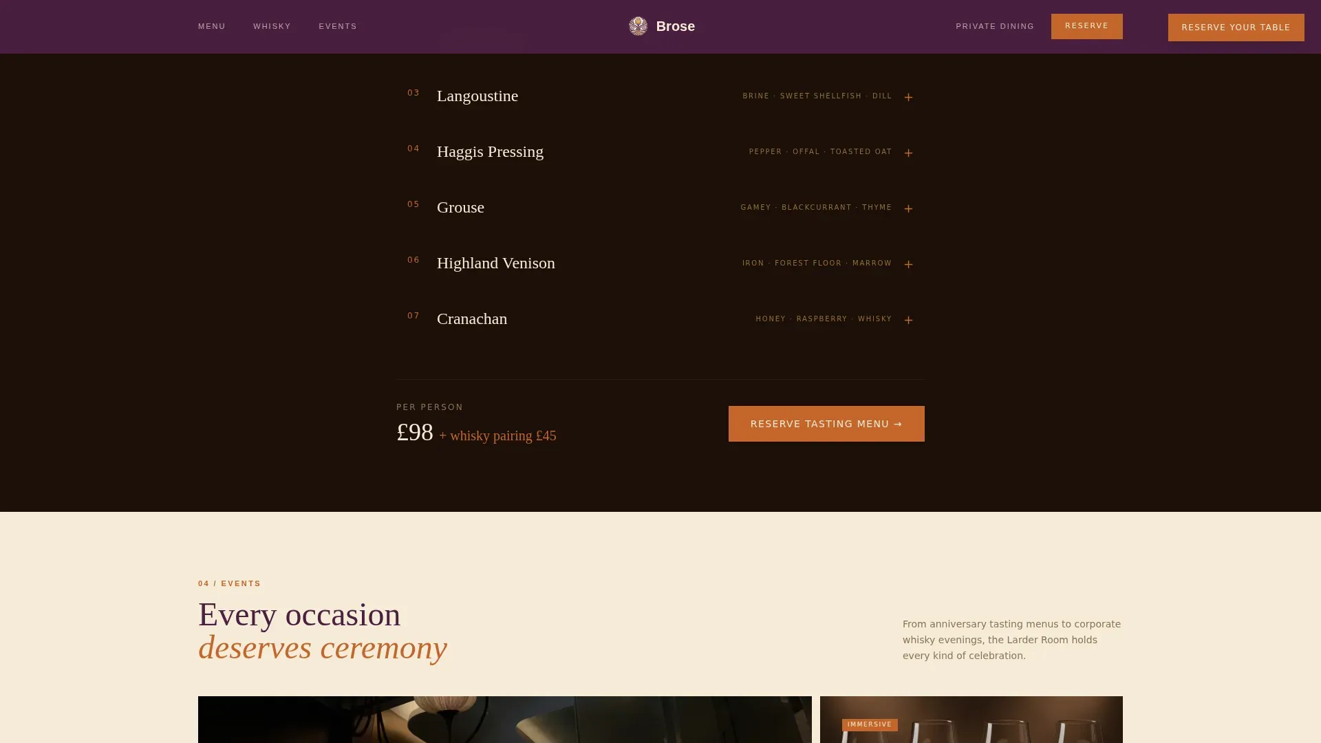 Noble Scottish Cuisine Landing Page Template