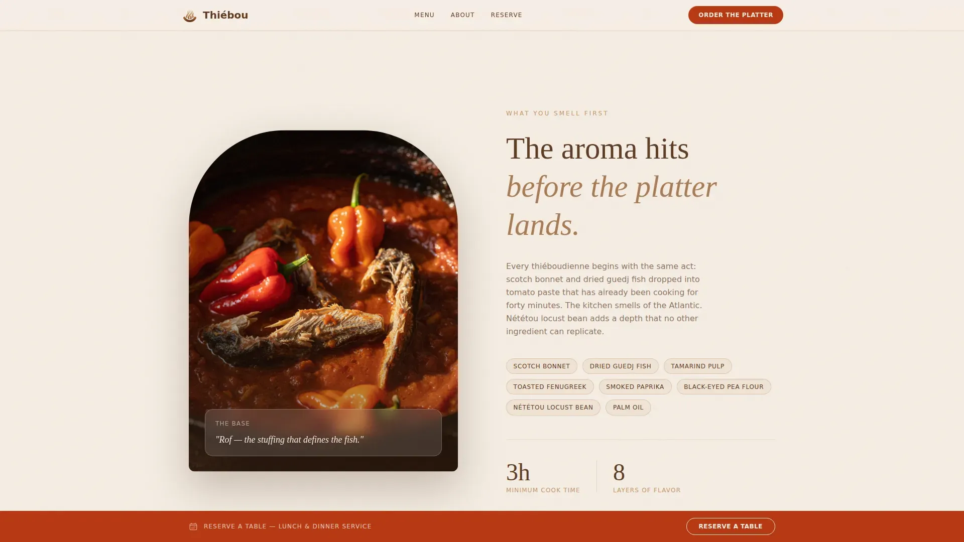 Senegalese Dining Landing Page Template