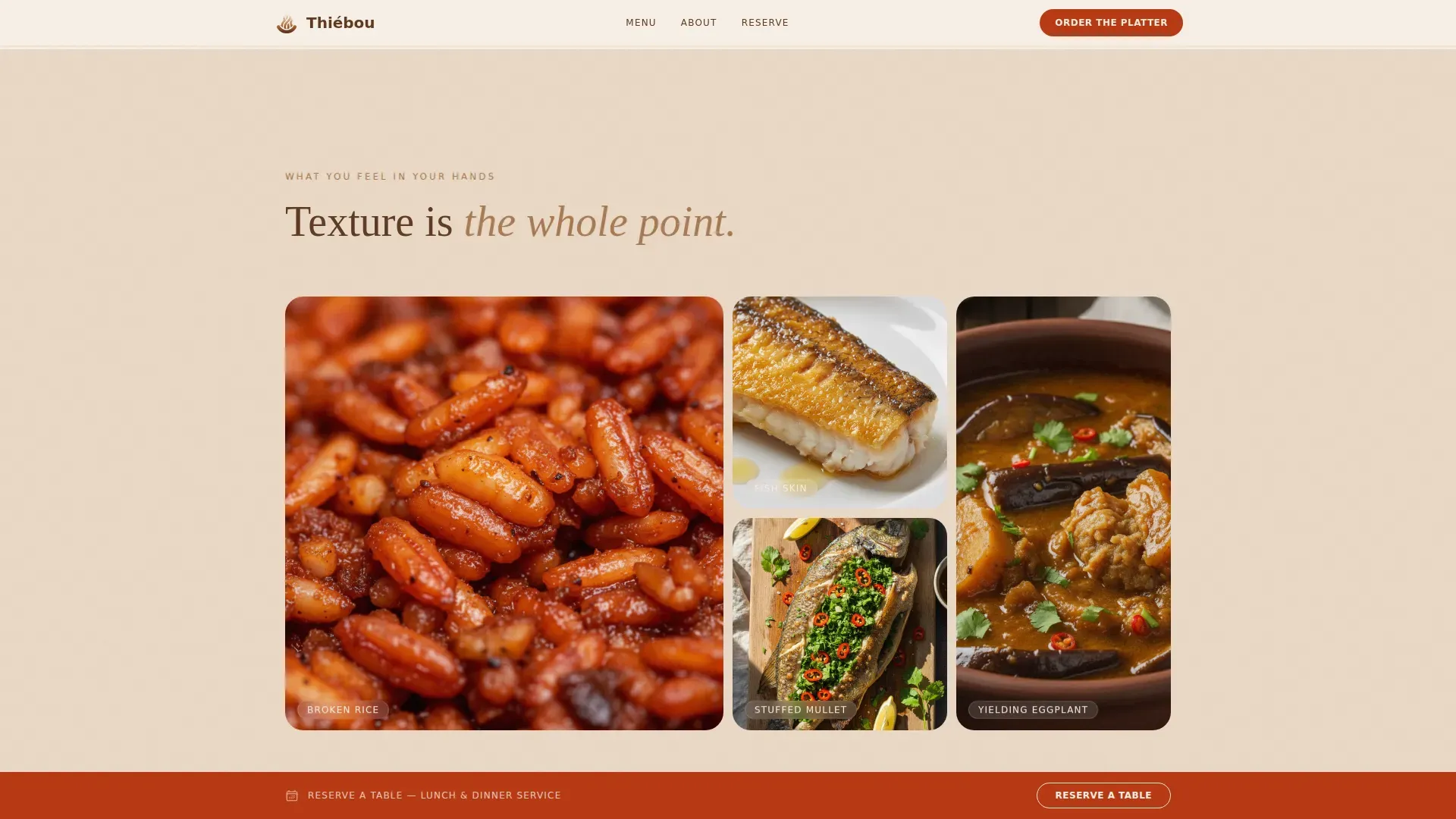 Senegalese Dining Landing Page Template