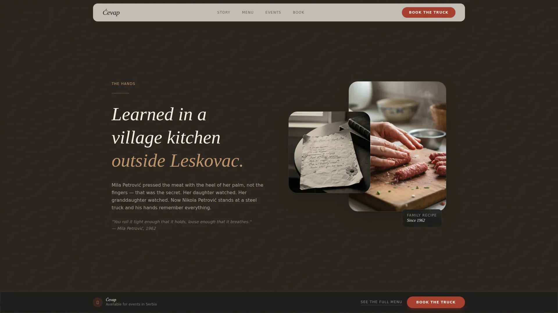 Premium Serbian Catering Landing Page Template