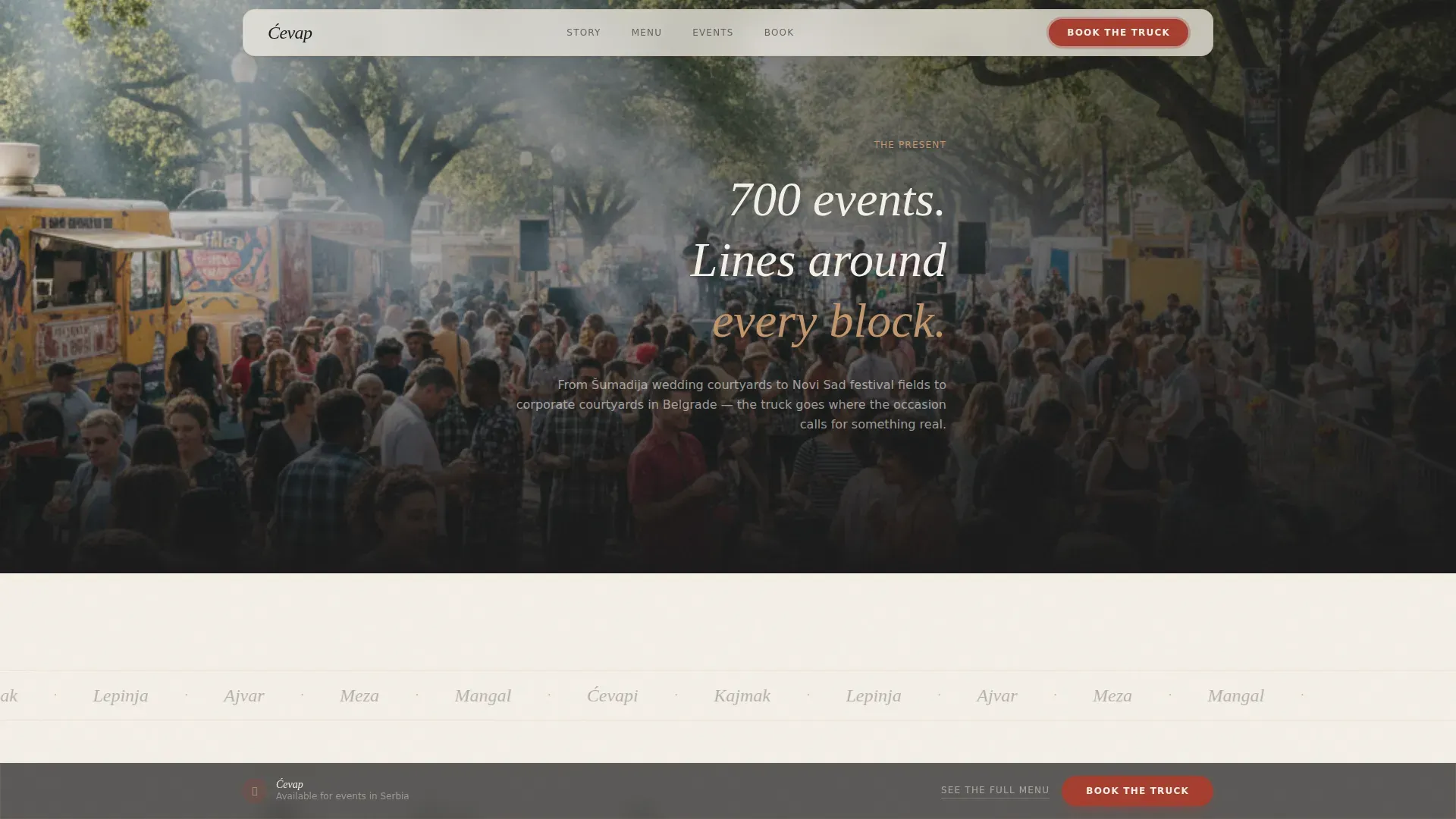 Premium Serbian Catering Landing Page Template