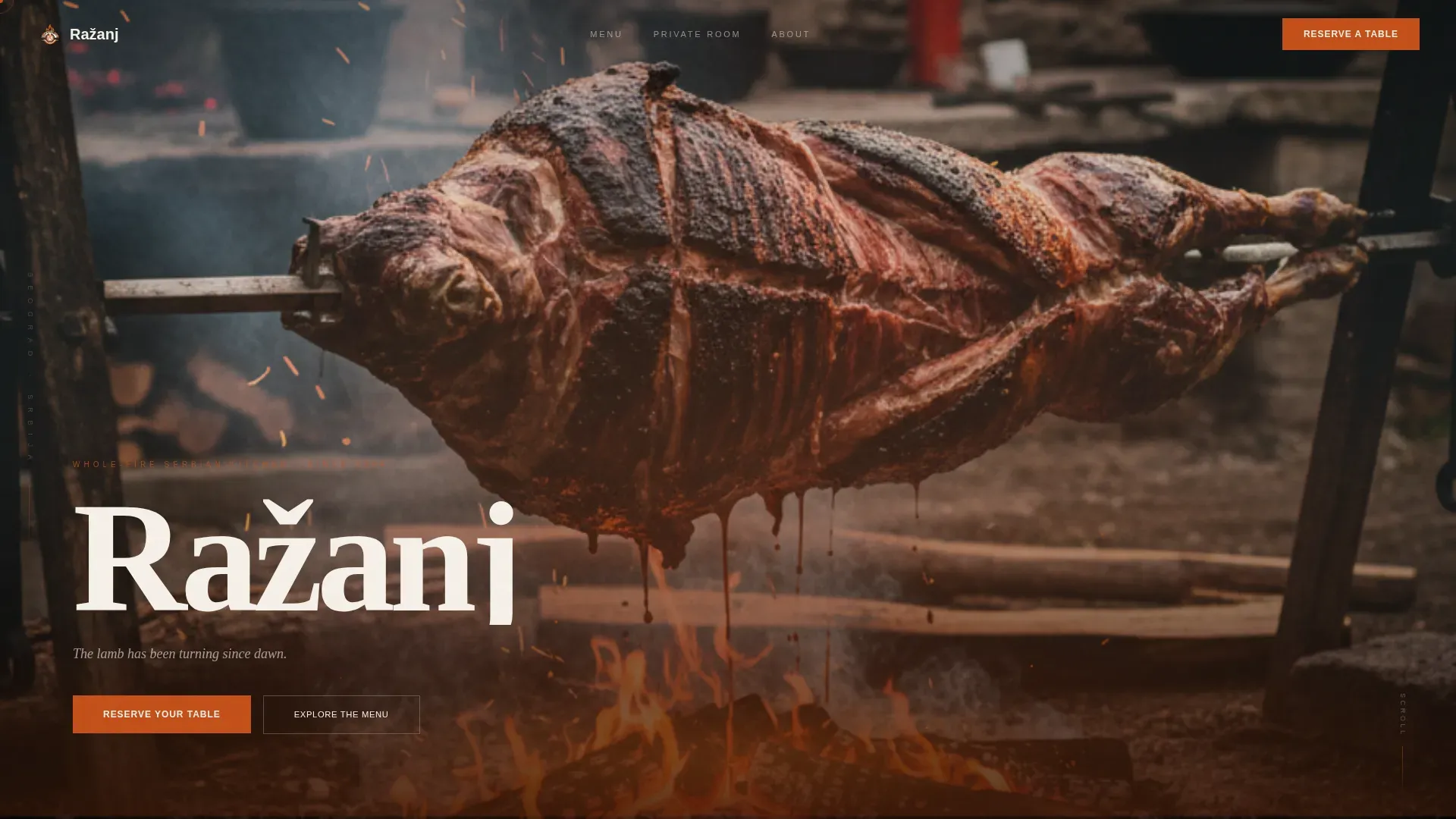 Heritage Fire Dining Landing Page Template