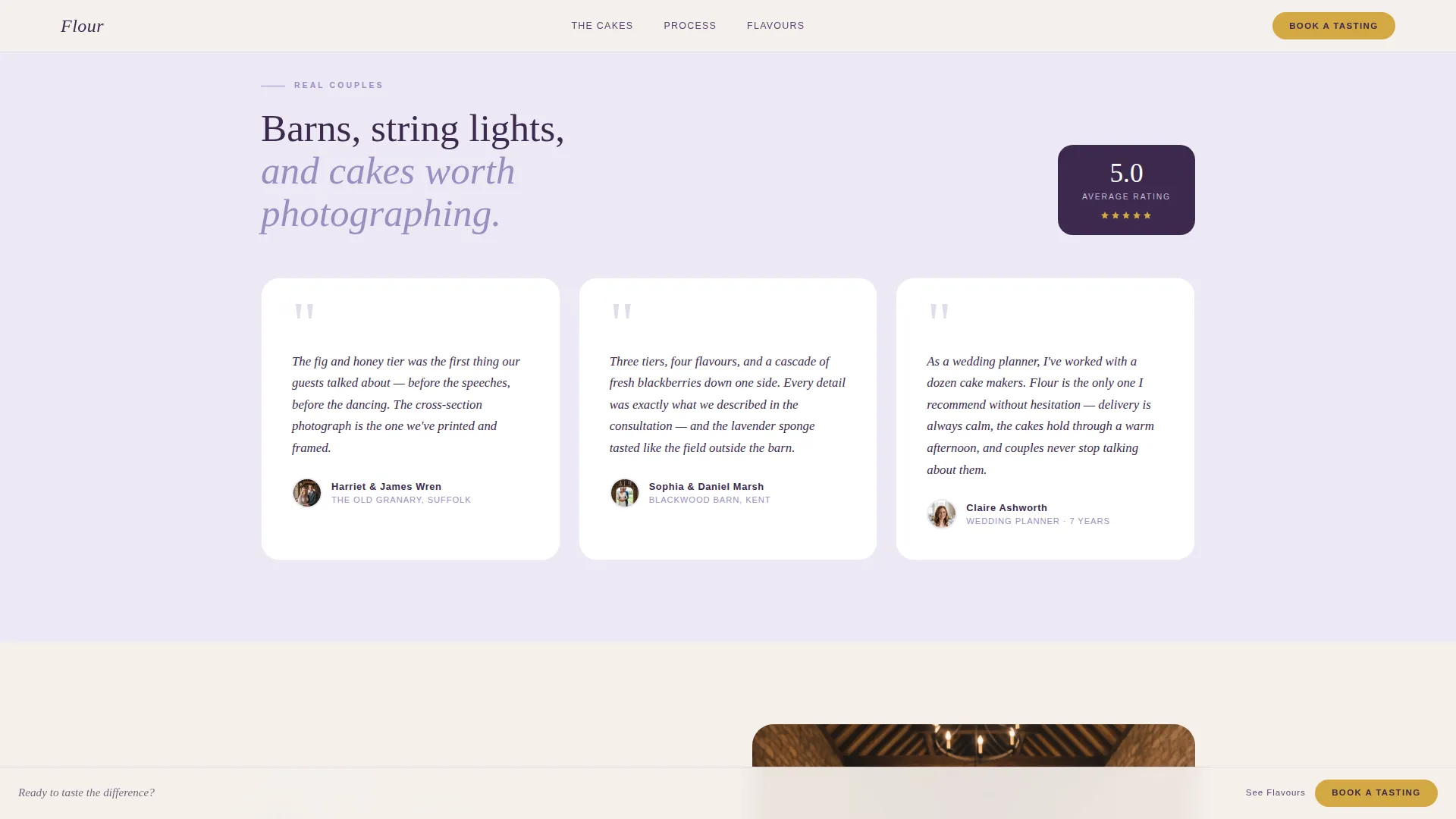 Barn Wedding Booking Website Template