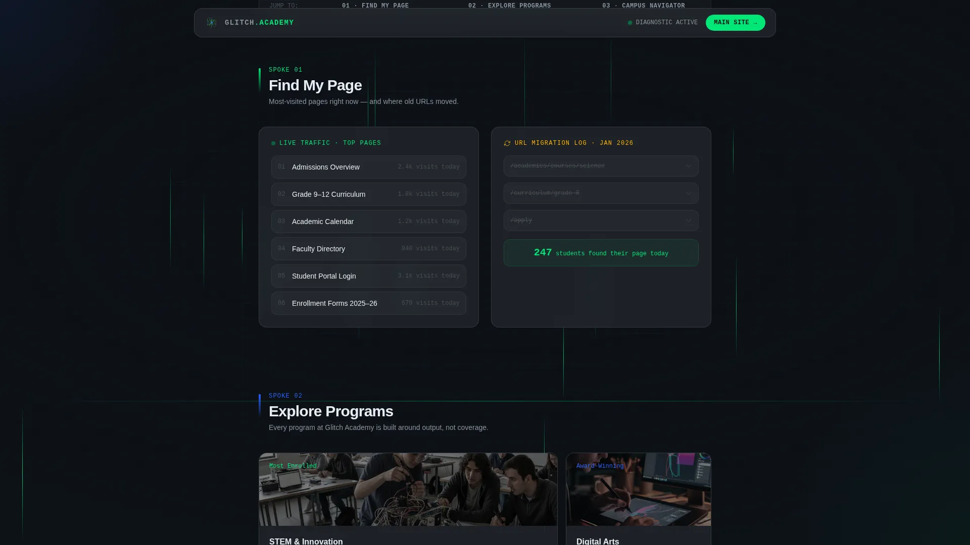 School & Academy 404 Error Landing Page Template