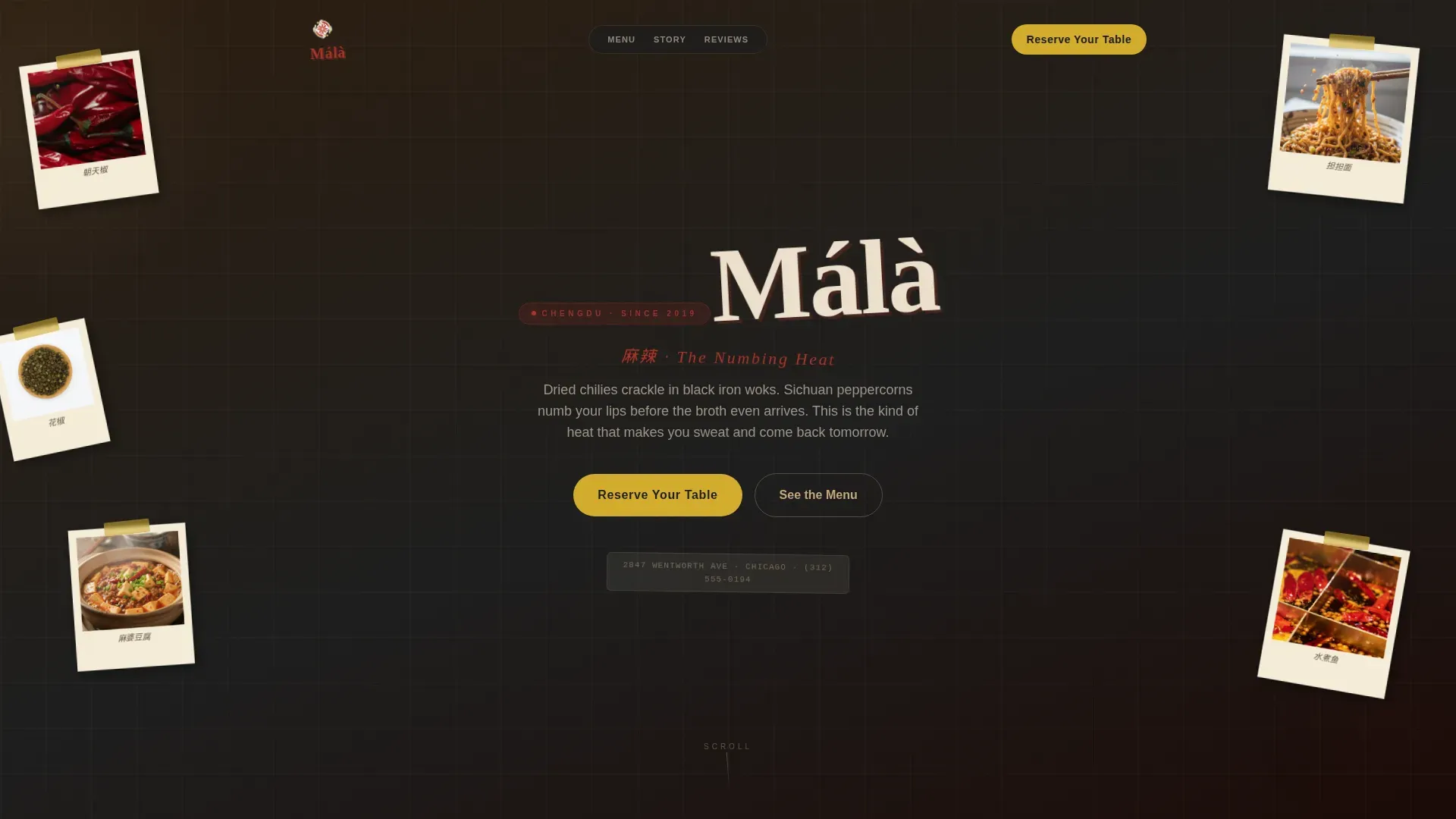 Bold Sichuan Restaurant Landing Page Template