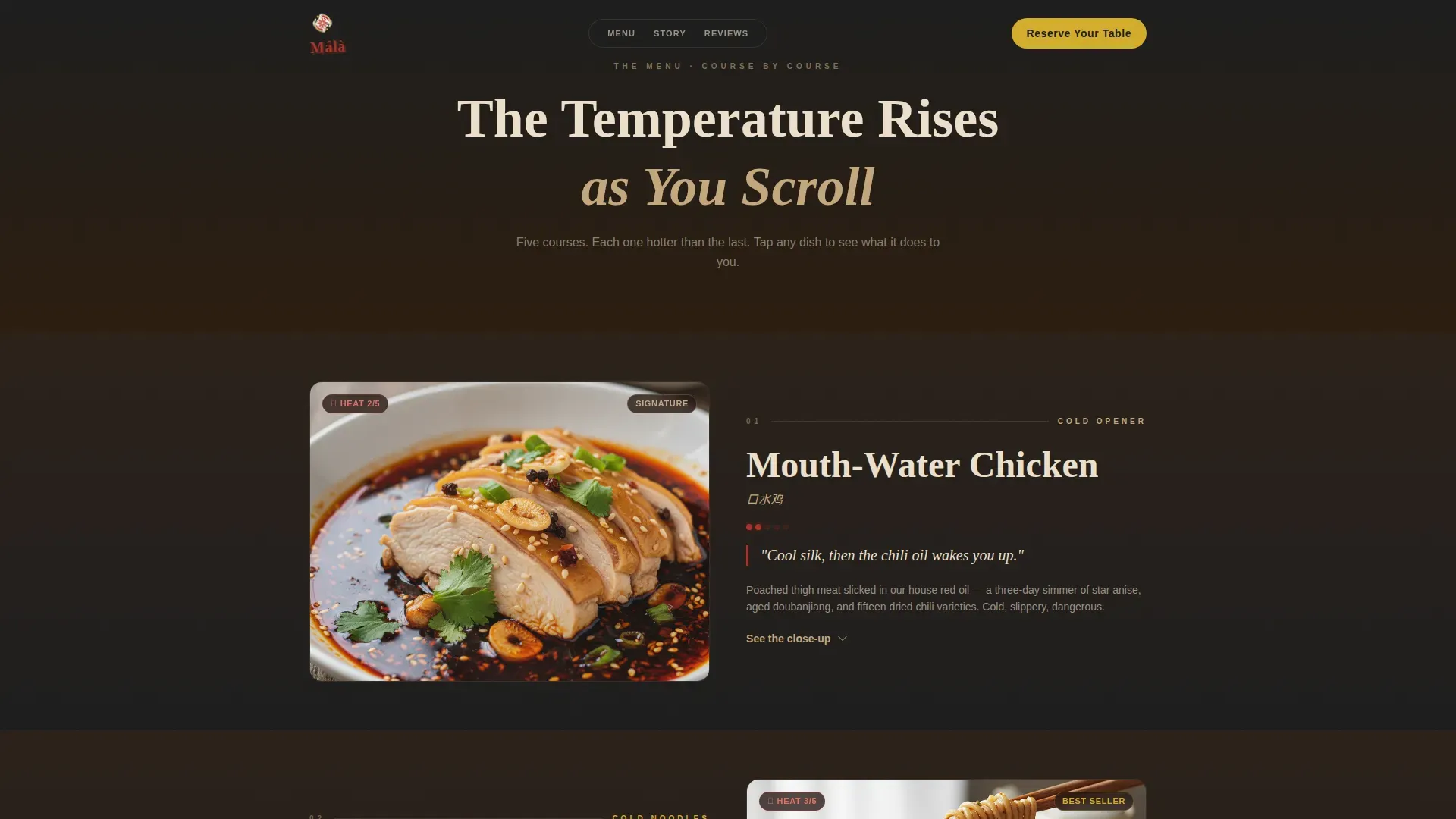Bold Sichuan Restaurant Landing Page Template