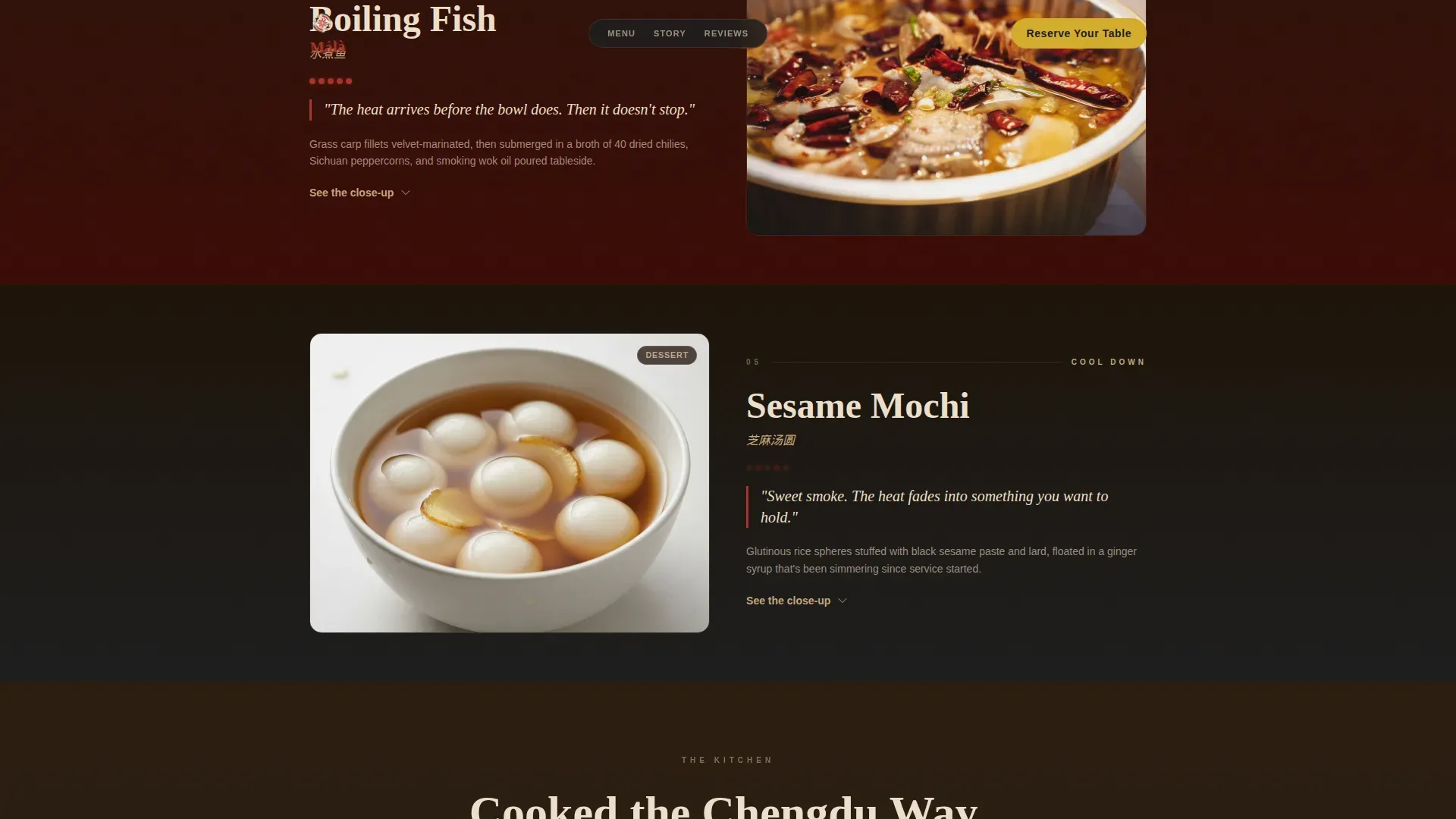 Bold Sichuan Restaurant Landing Page Template