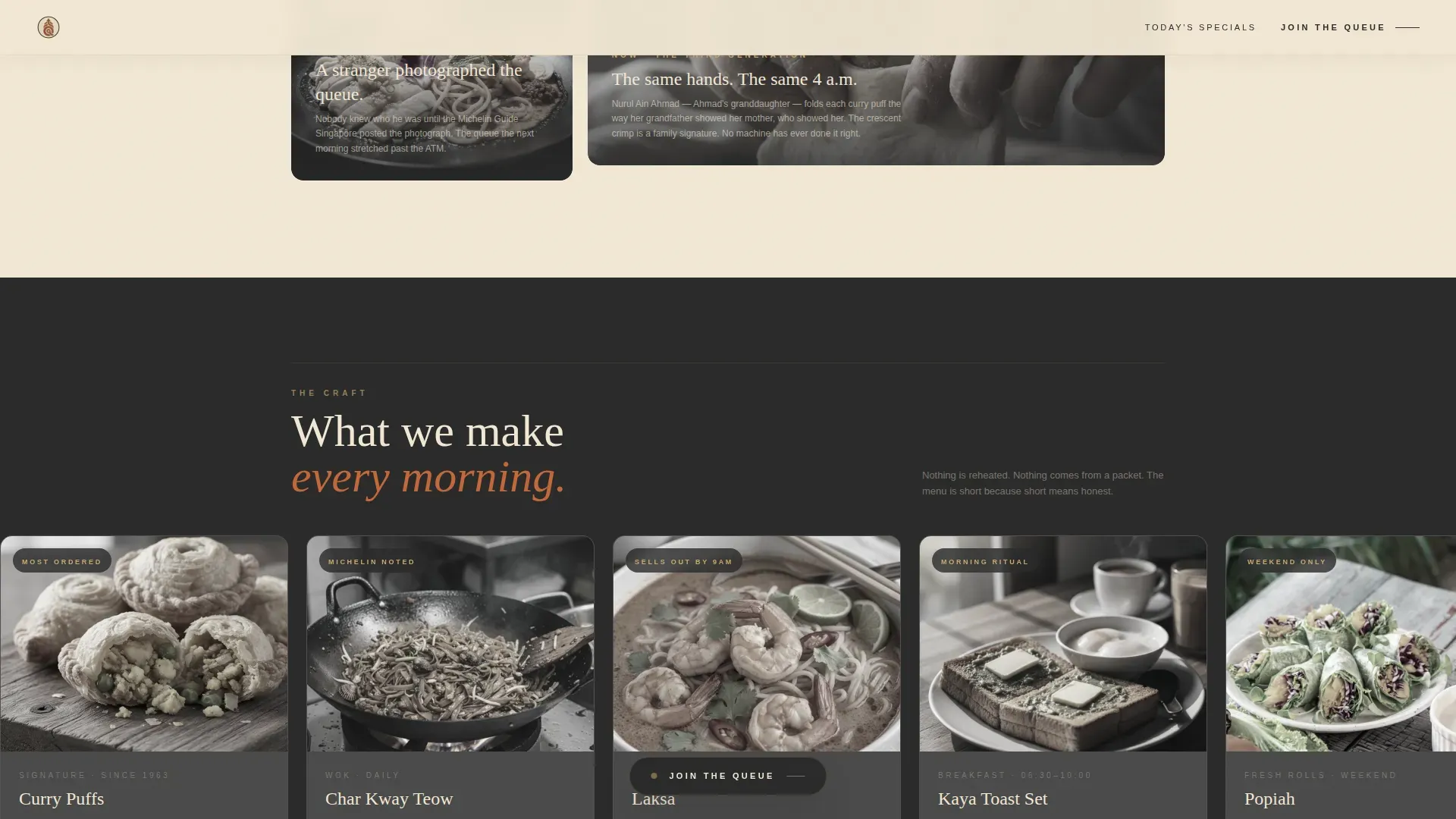 Luxe Minimal Origin Story Landing Page Template