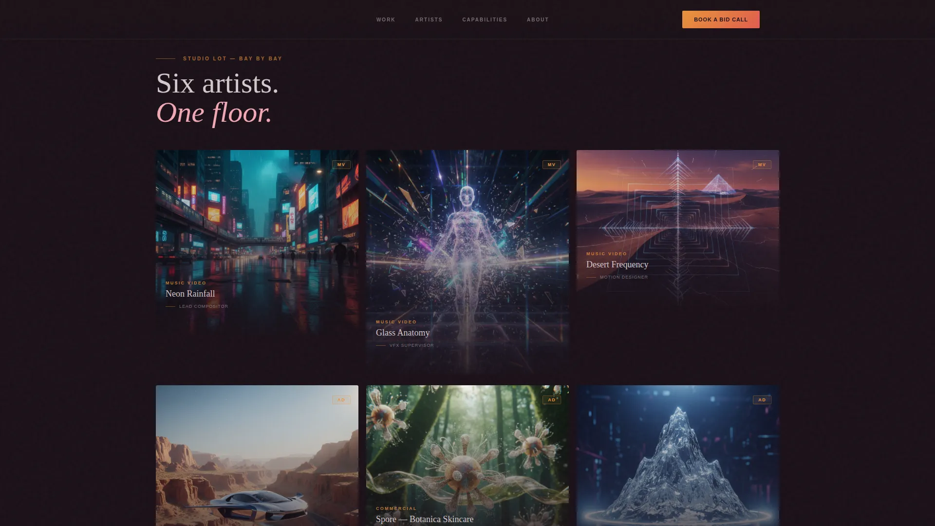 Cinematic Motion Graphics Landing Page Template