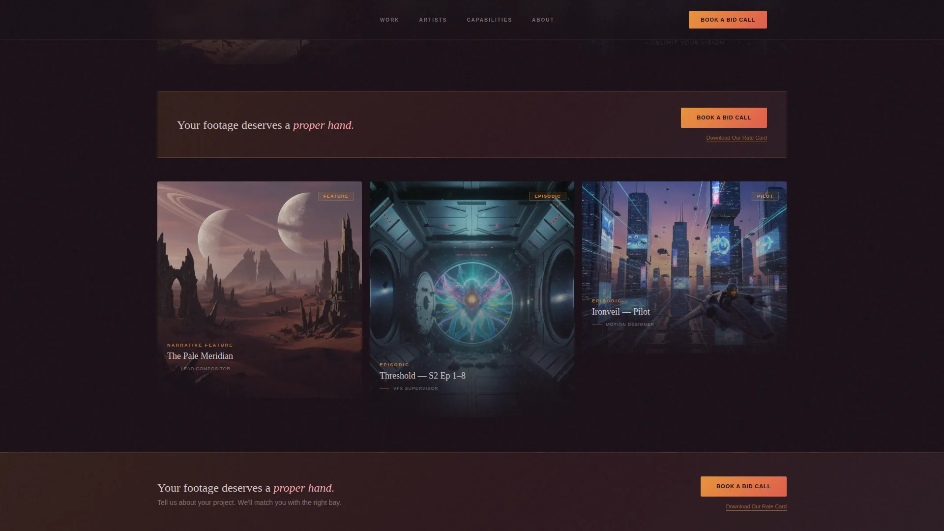 Cinematic Motion Graphics Landing Page Template