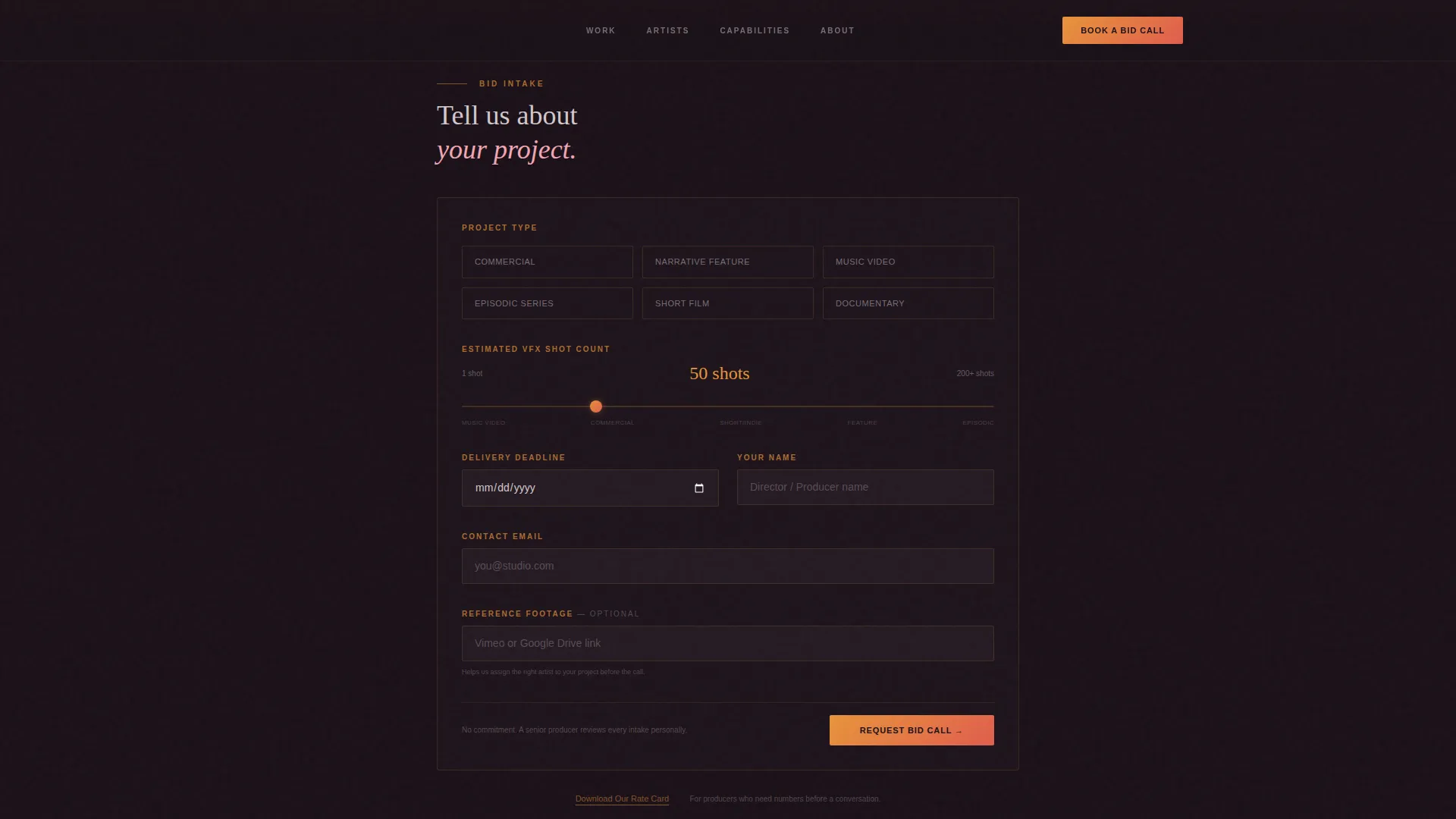 Cinematic Motion Graphics Landing Page Template