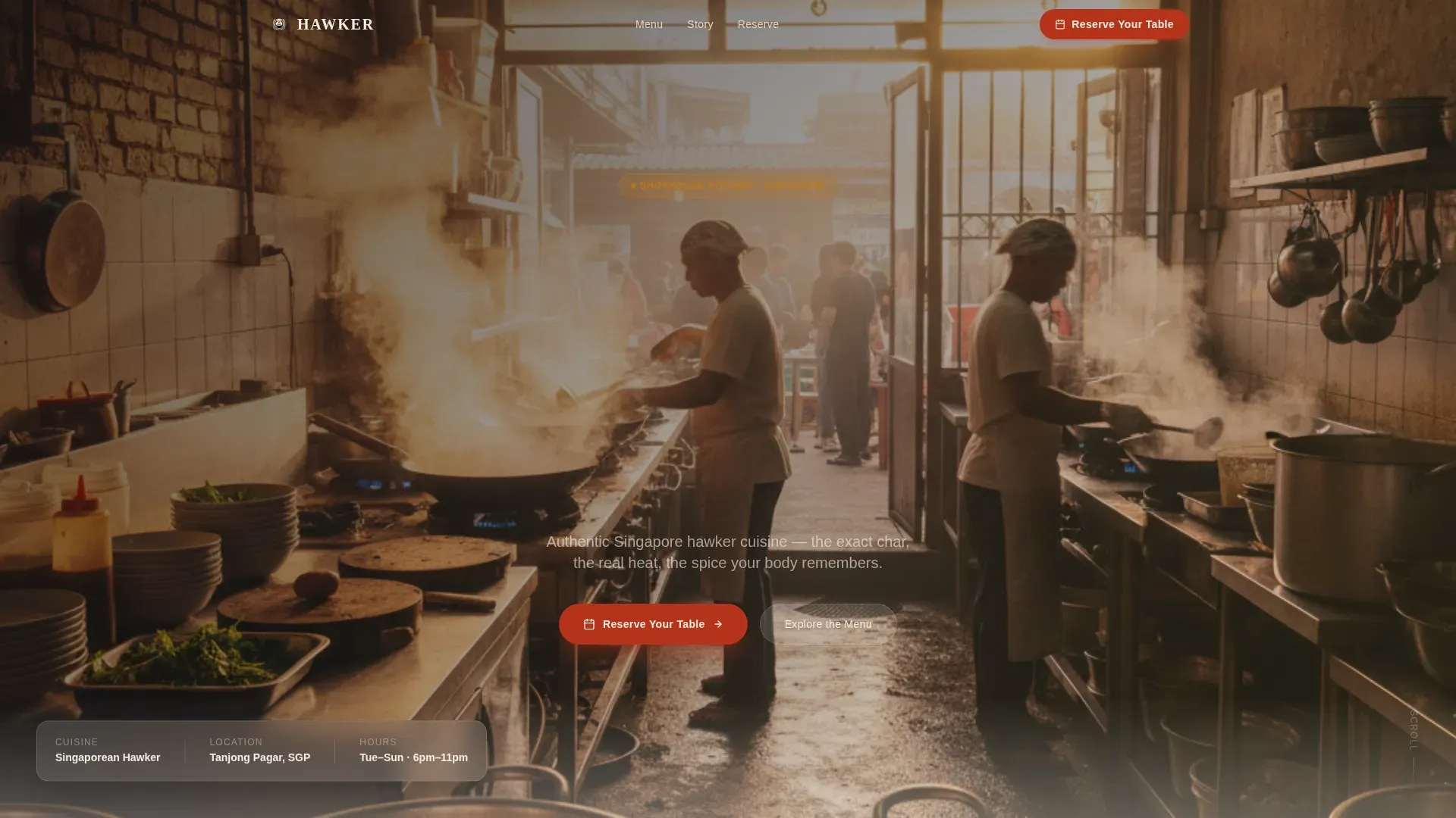 Singaporean Restaurant Landing Page Template