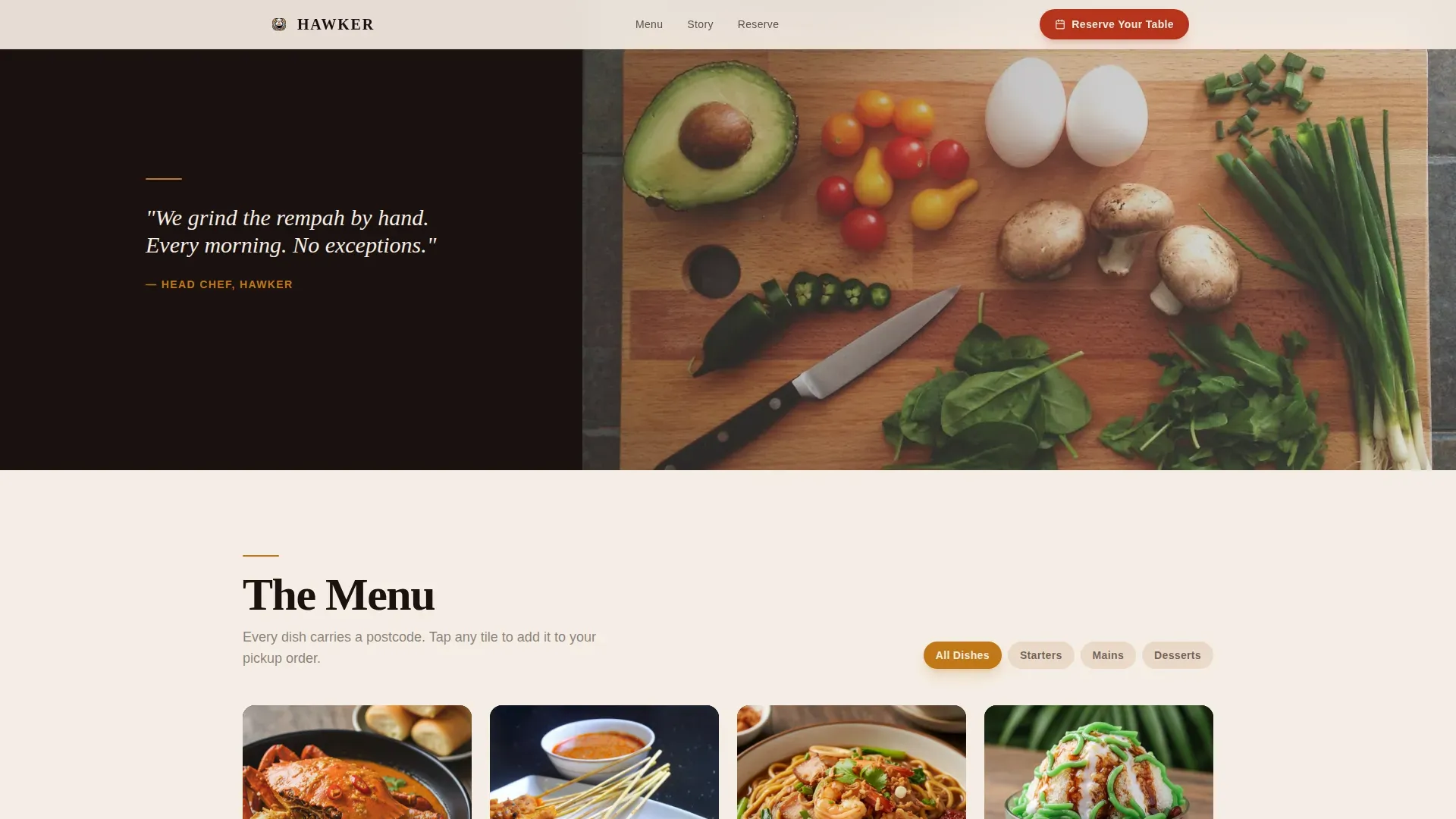 Singaporean Restaurant Landing Page Template