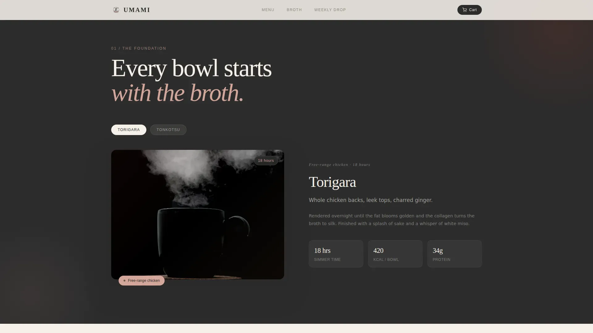 Neo-Retro Japanese Delivery Kitchen Landing Page Template