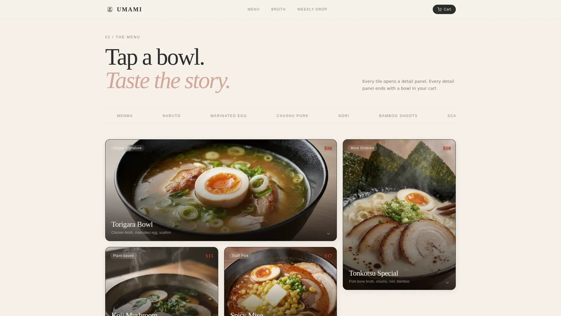 Neo-Retro Japanese Delivery Kitchen Landing Page Template