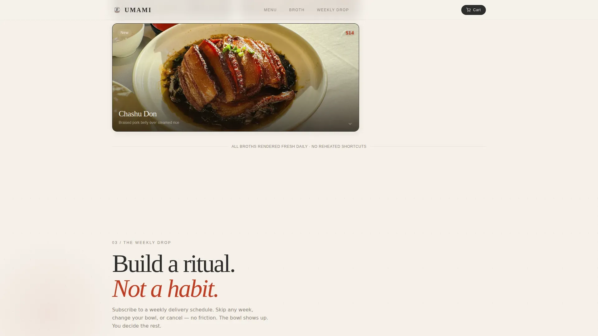 Neo-Retro Japanese Delivery Kitchen Landing Page Template