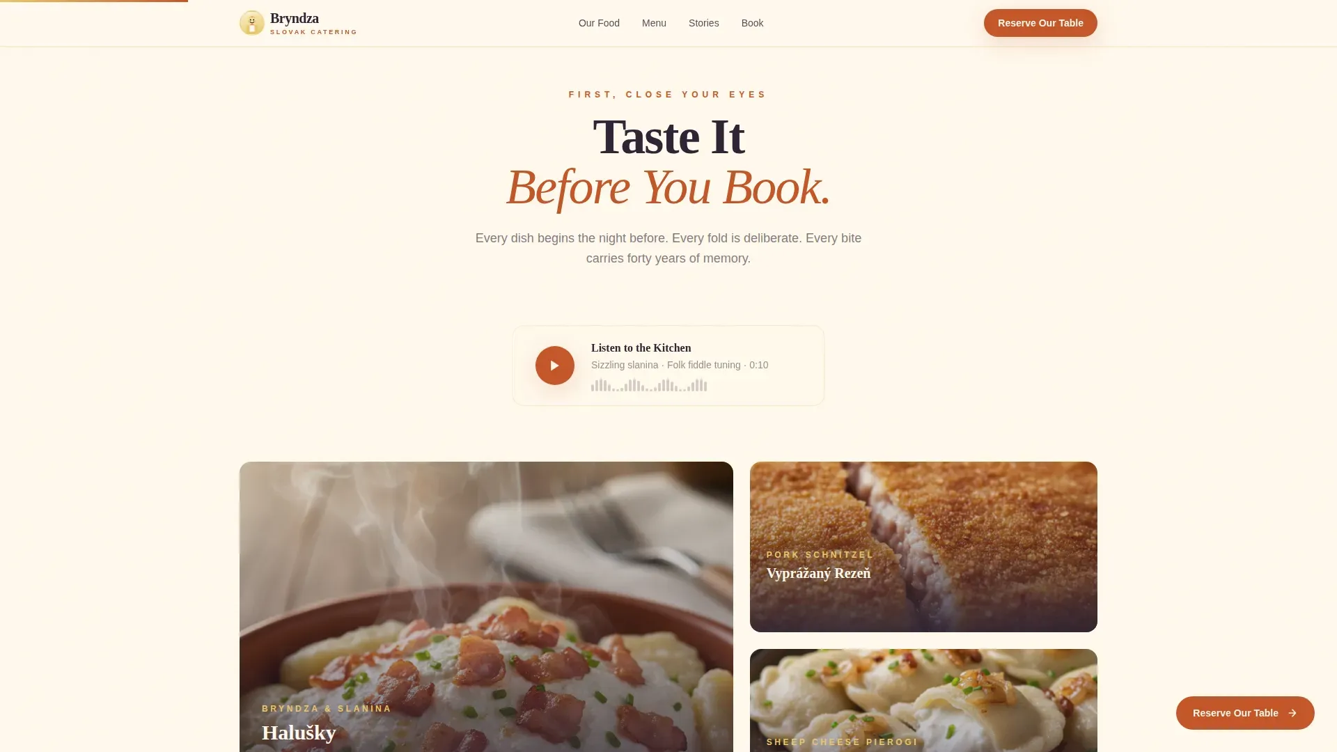 Slovak Catering Landing Page Template