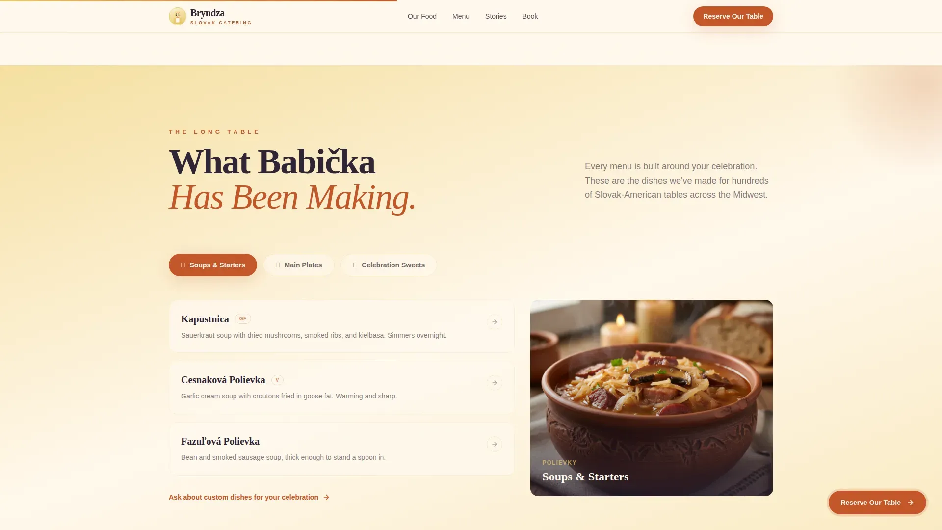 Slovak Catering Landing Page Template