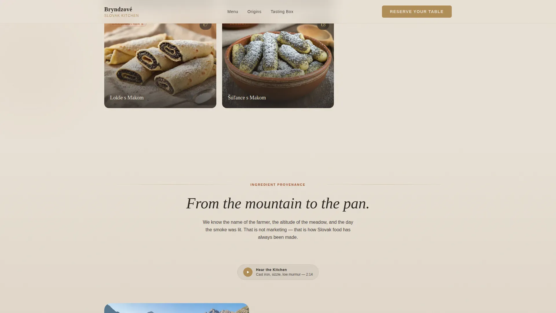 Artisanal Slovak Kitchen Landing Page Template