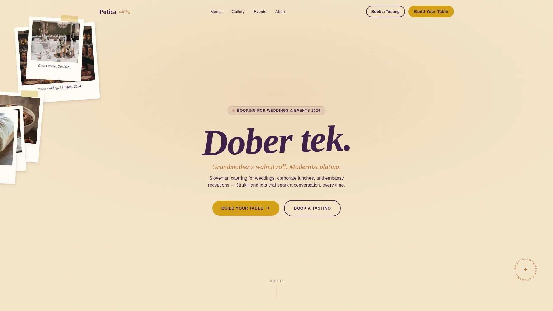 Slovenian Catering Gallery Landing Page Template