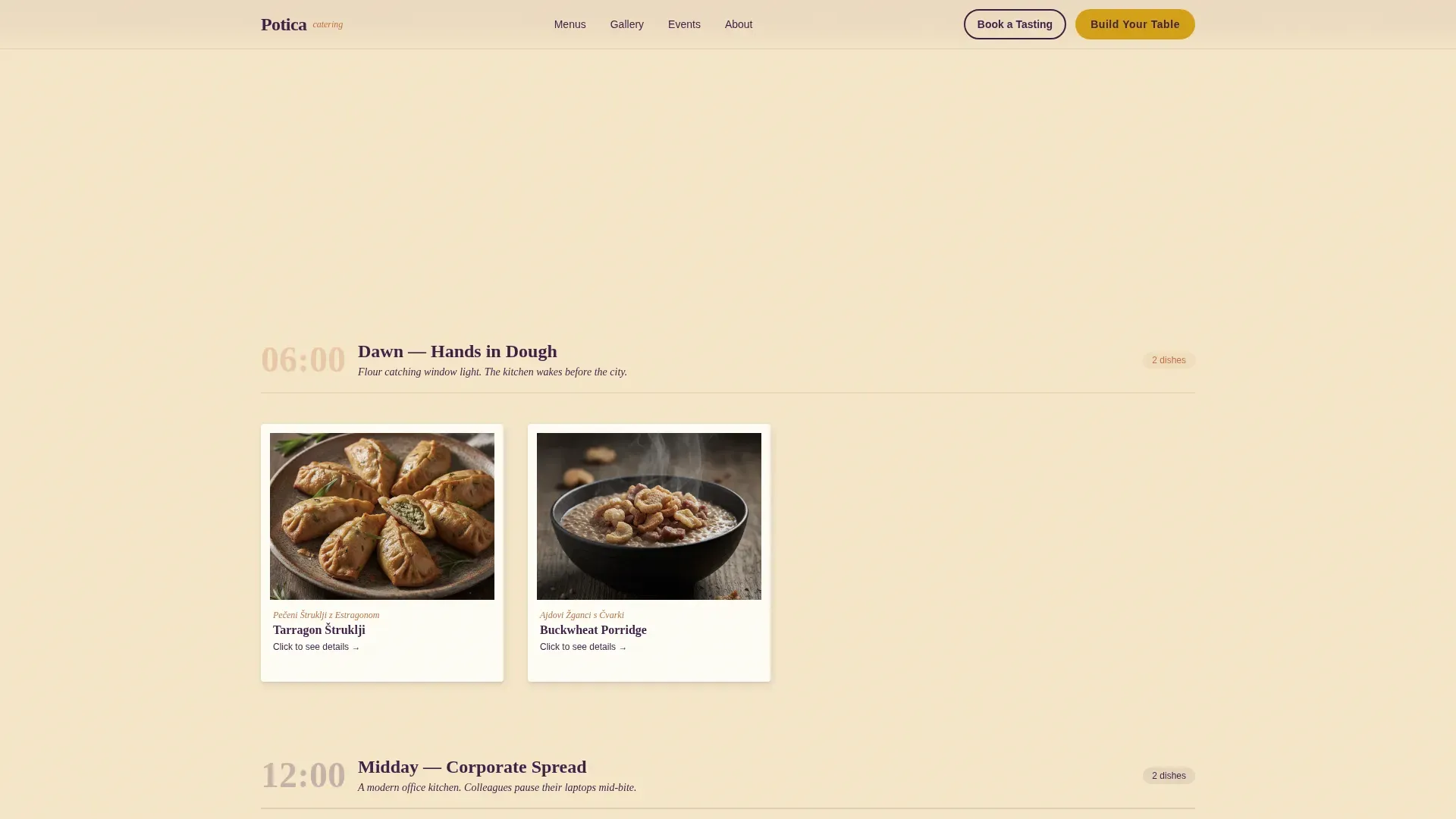 Slovenian Catering Gallery Landing Page Template