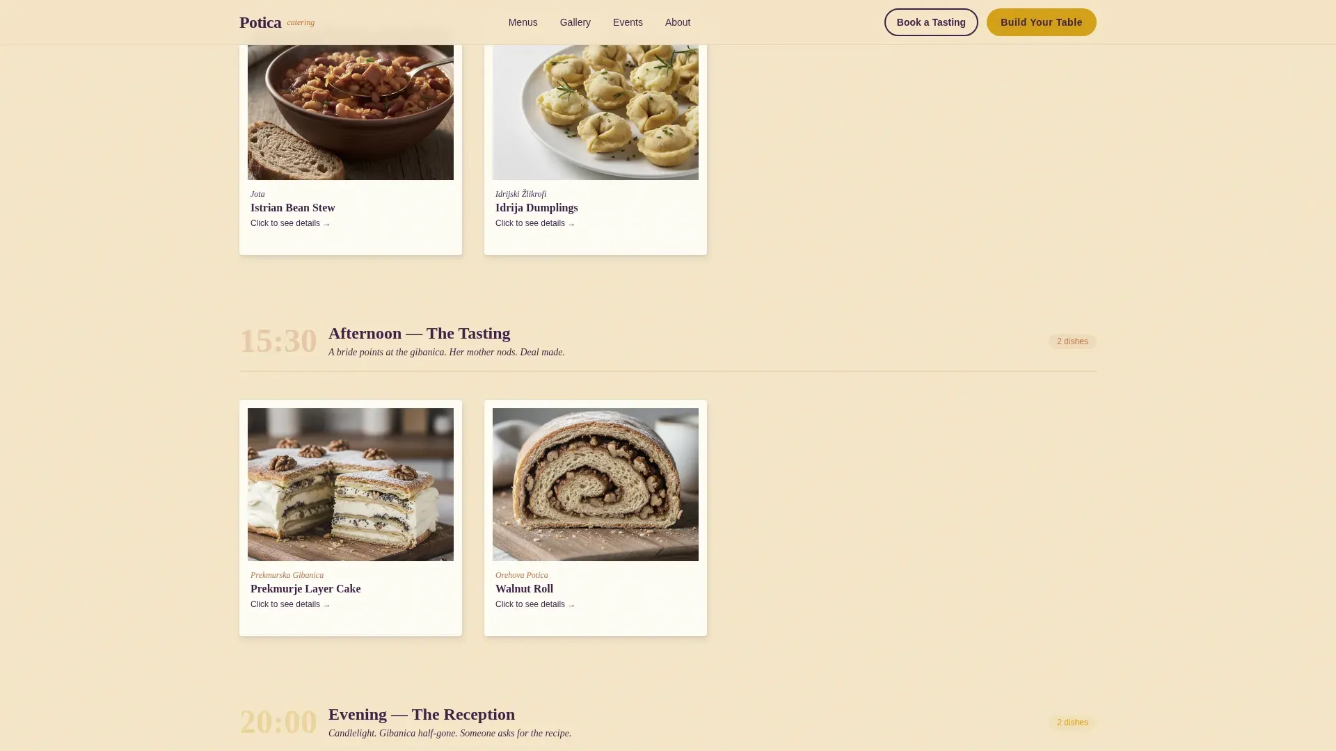 Slovenian Catering Gallery Landing Page Template