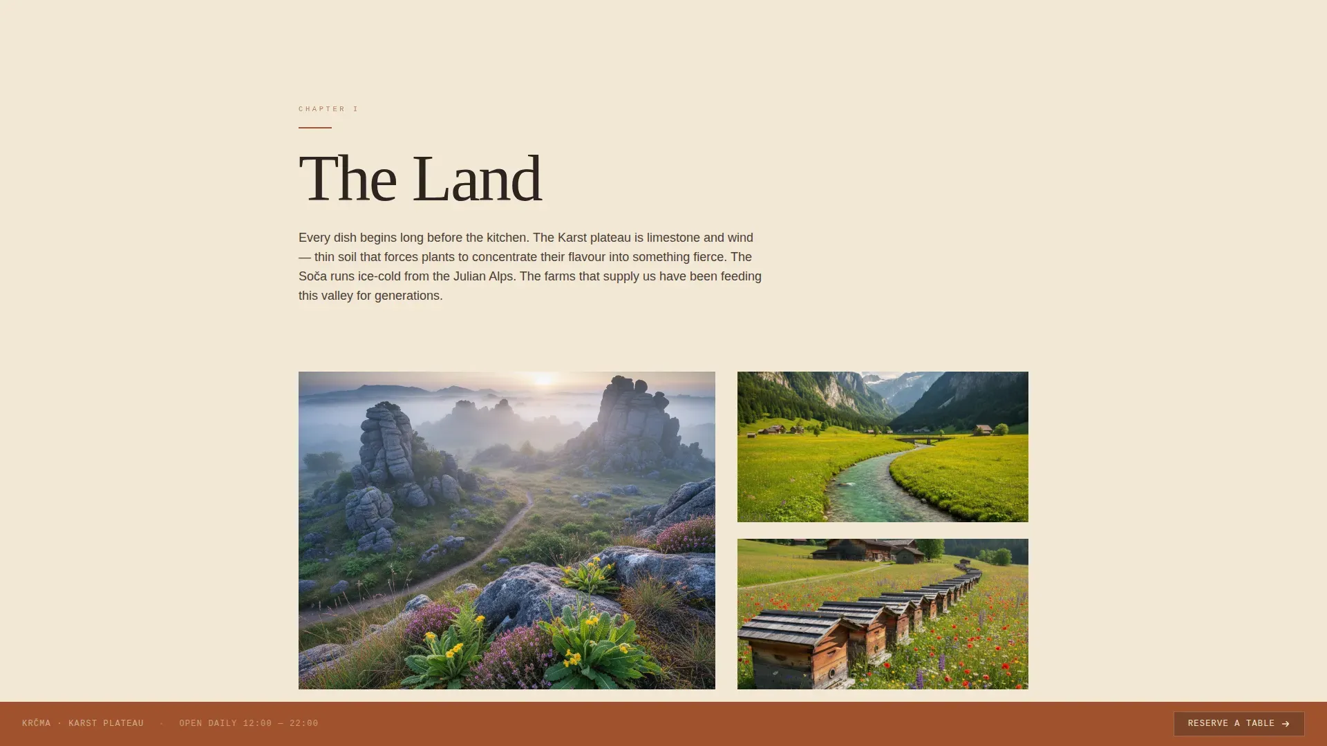 Rustic Slovenian Restaurant Landing Page Template
