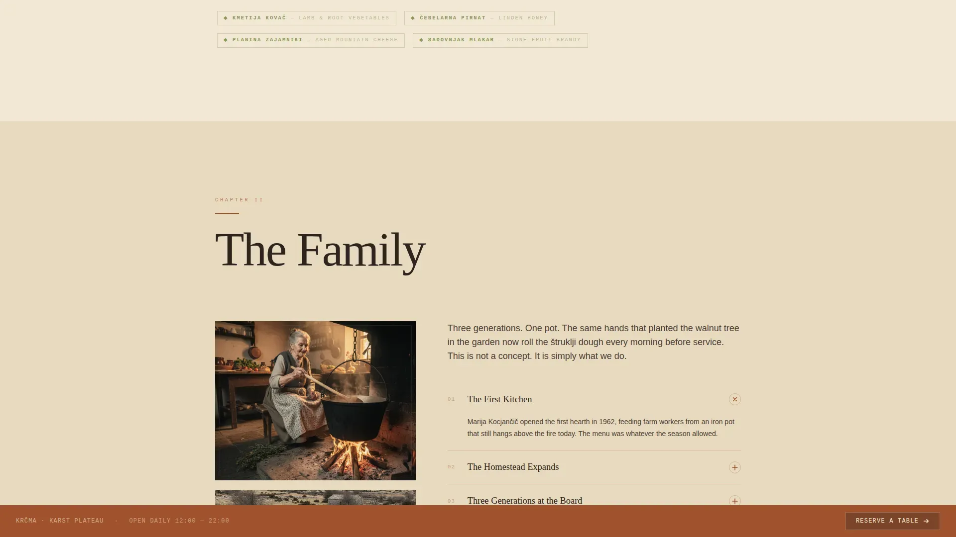 Rustic Slovenian Restaurant Landing Page Template