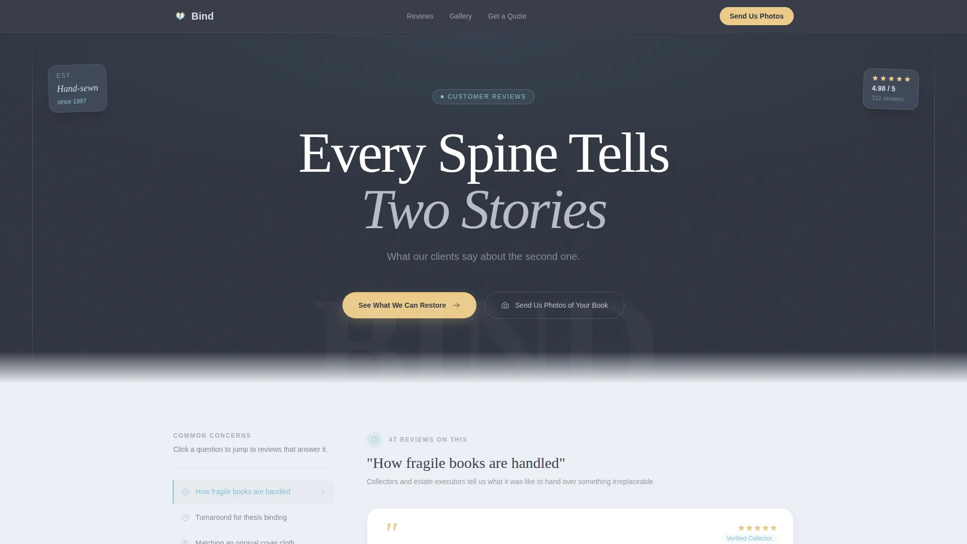 Bookbinder Business Booking Website Template