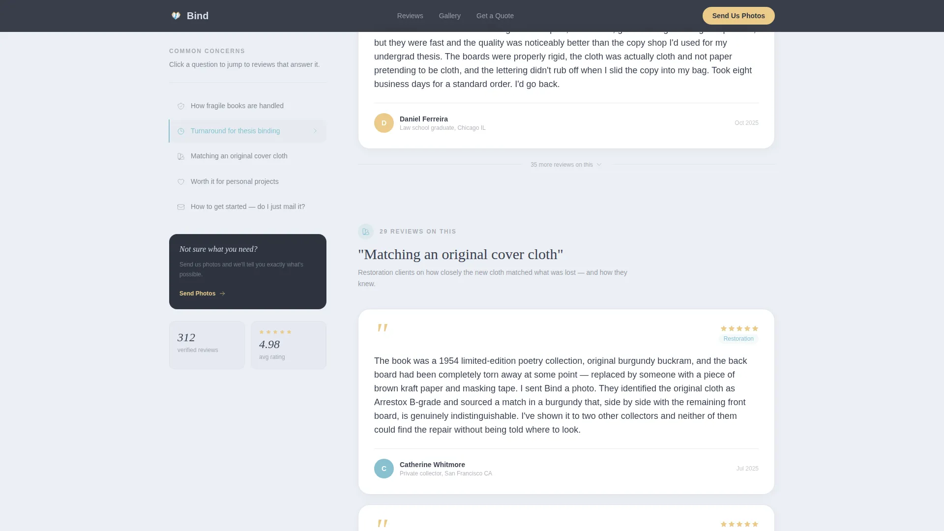 Bookbinder Business Booking Website Template