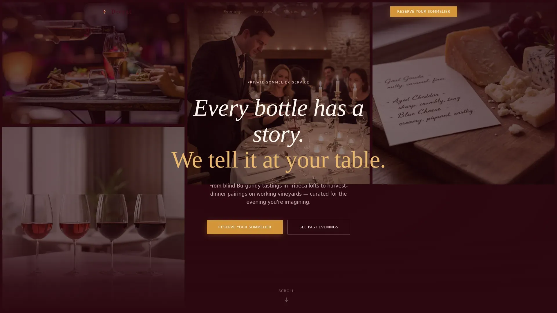 Luxe Sommelier Event Booking Landing Page Template