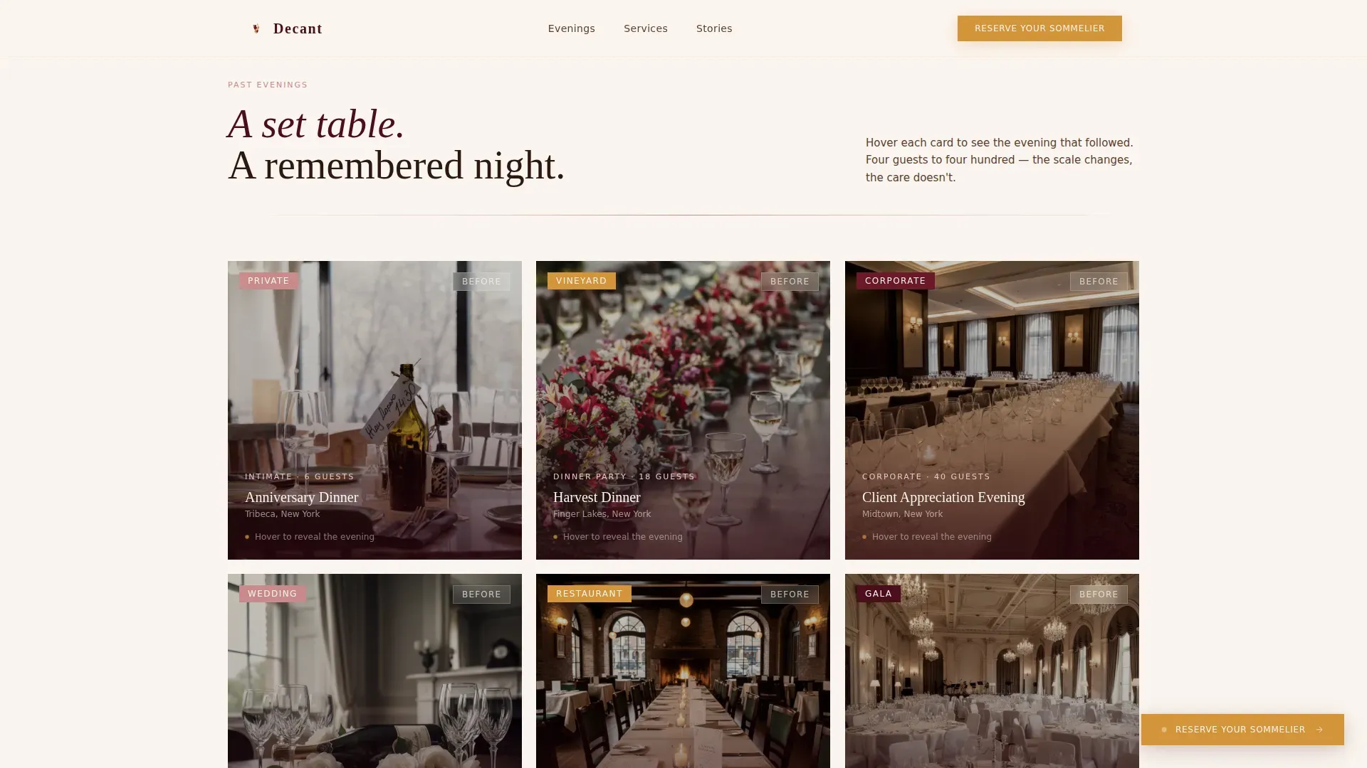 Luxe Sommelier Event Booking Landing Page Template