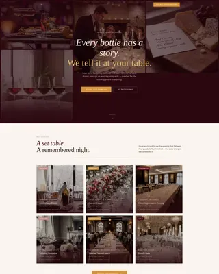 Luxe Sommelier Event Booking Landing Page Template