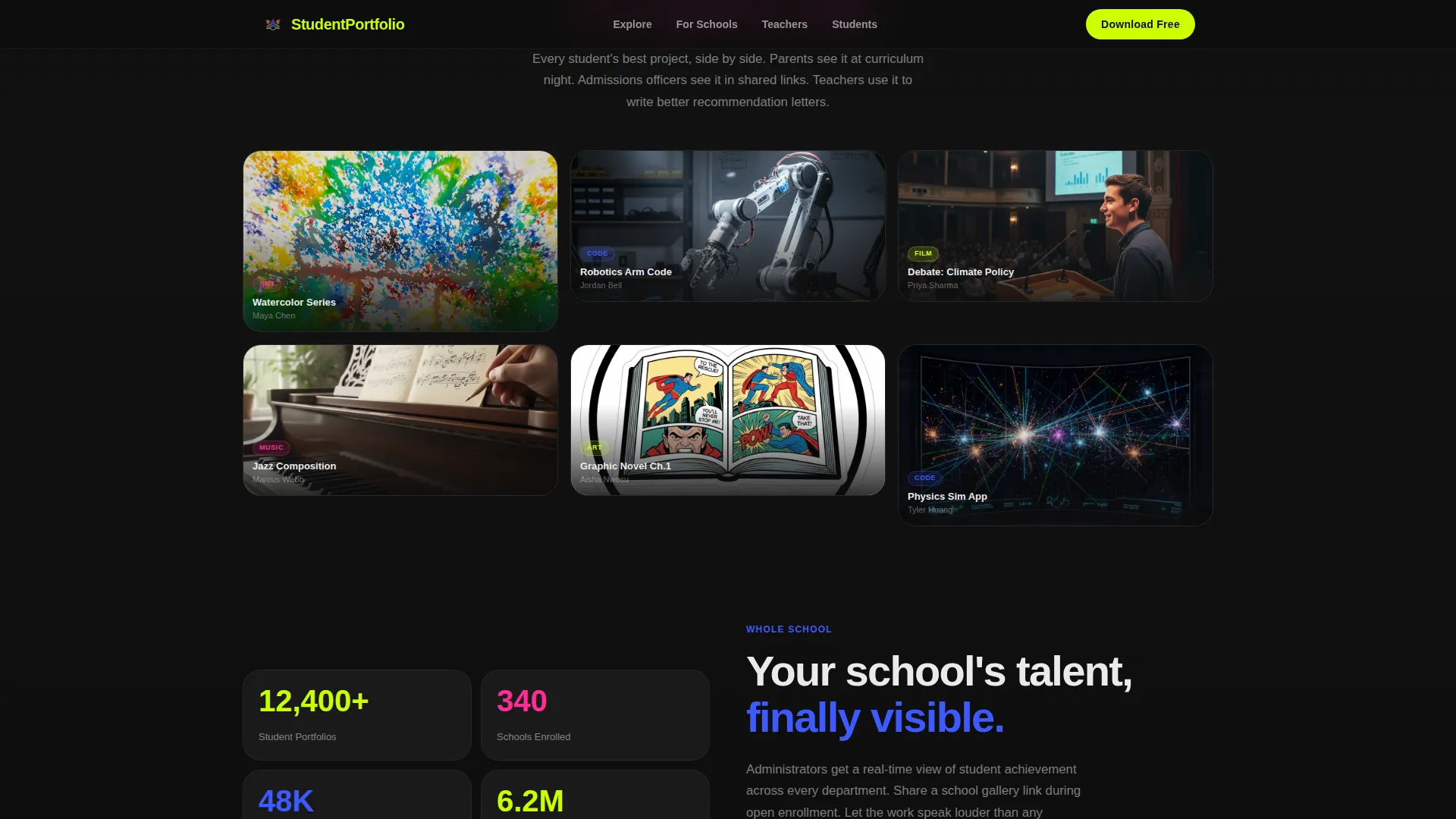 School & Academy Portfolio Website Template