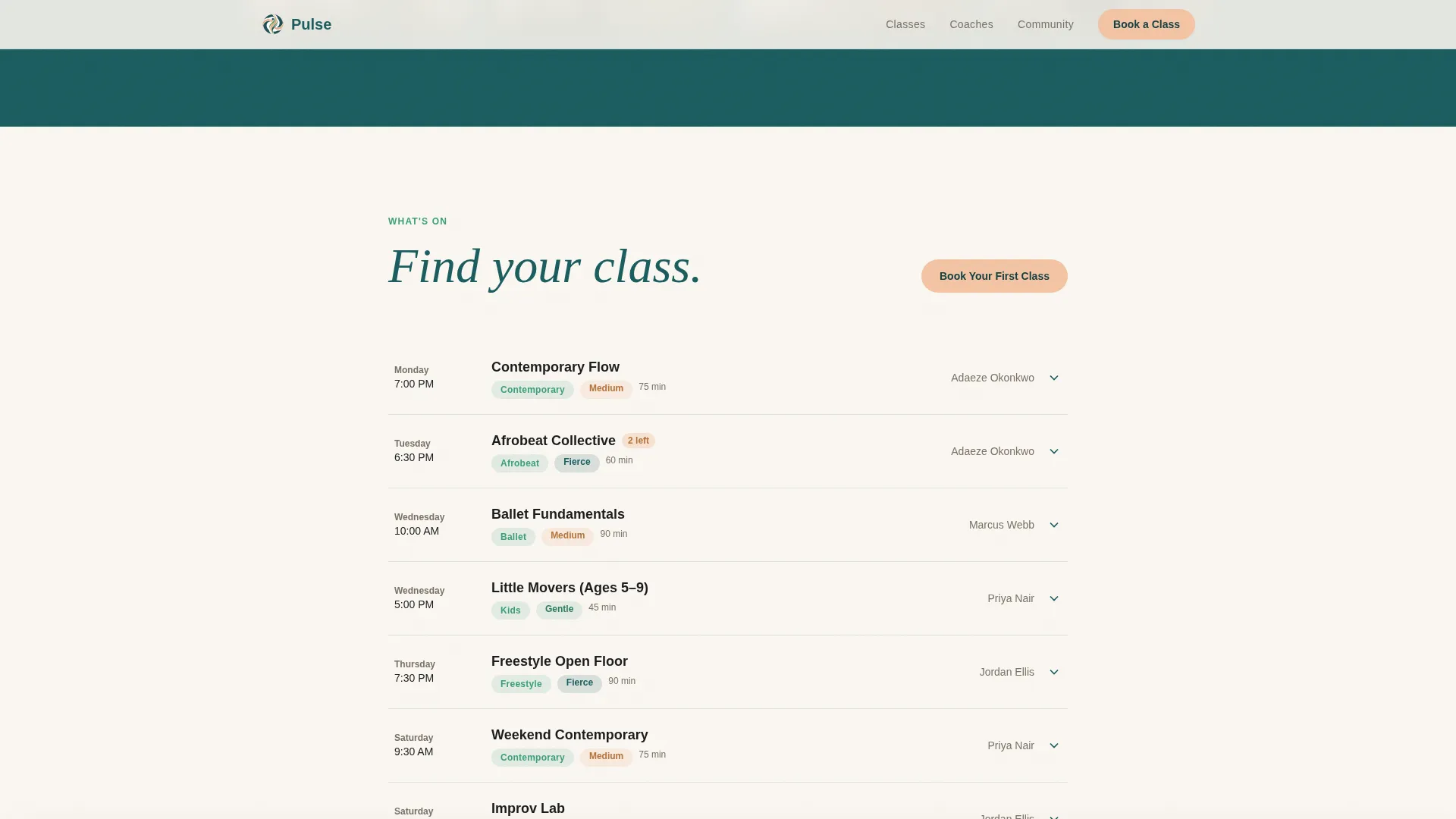 Dynamic Dance Instruction Landing Page Template