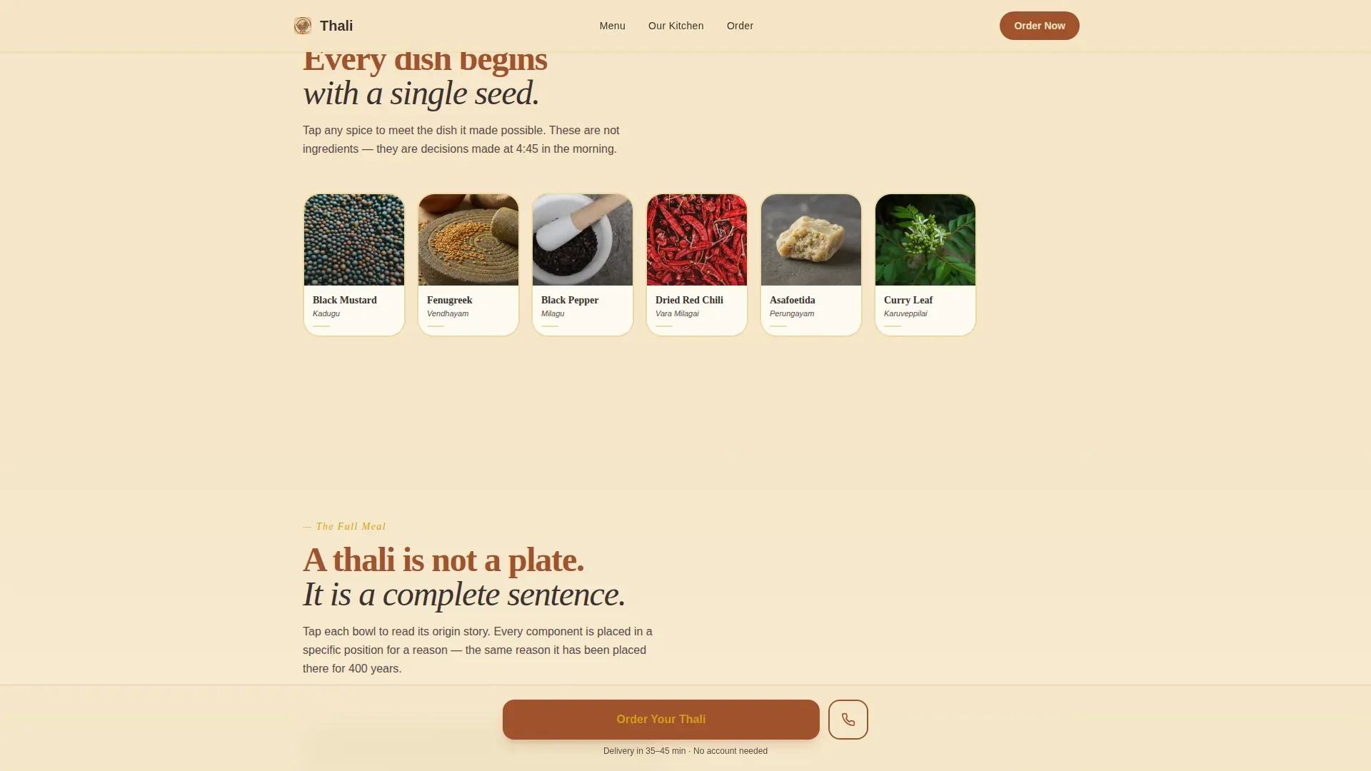 Nurturing Indian Cuisine Landing Page Template