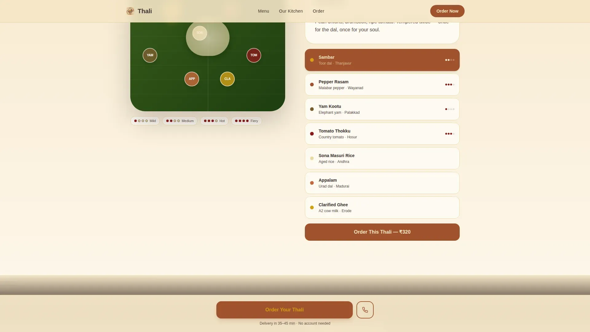 Nurturing Indian Cuisine Landing Page Template