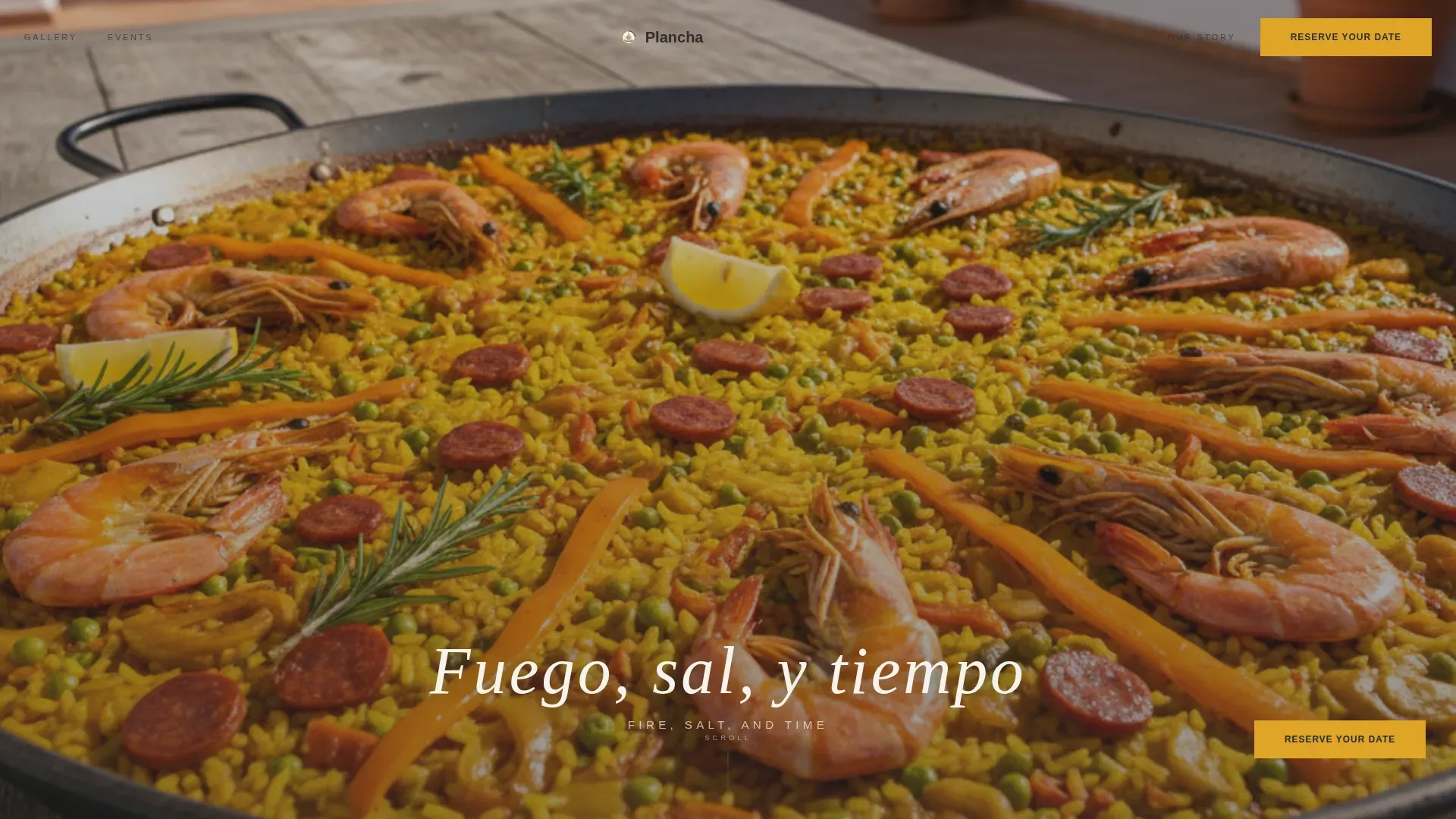 Live Fire Spanish Catering Landing Page Template