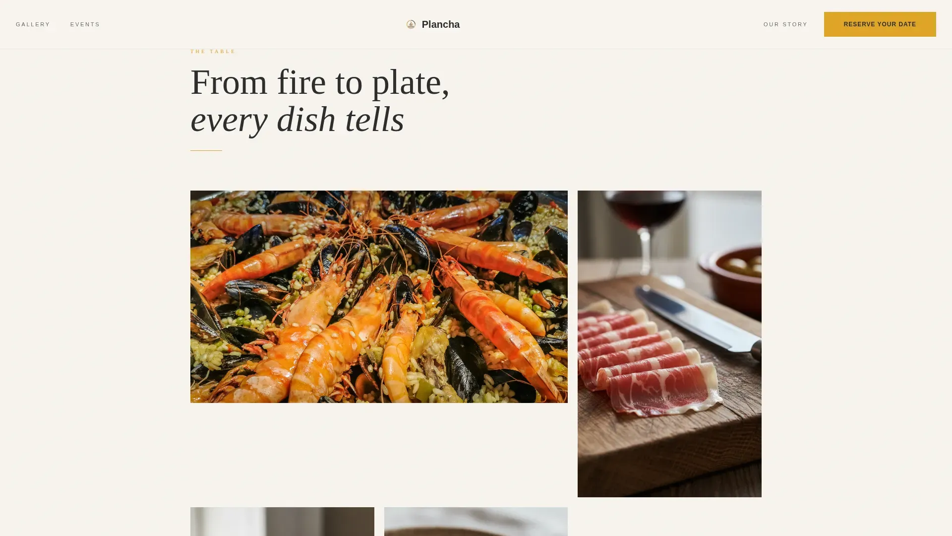 Live Fire Spanish Catering Landing Page Template