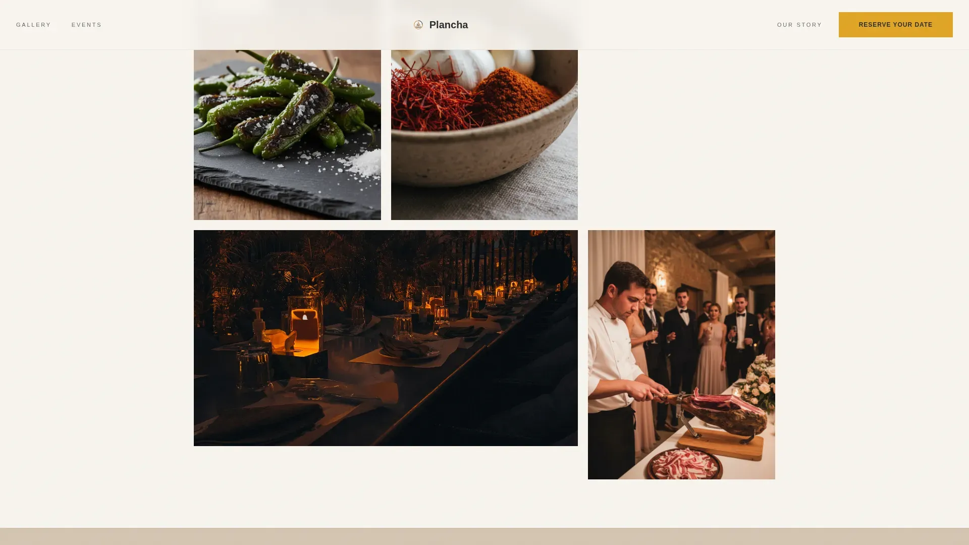 Live Fire Spanish Catering Landing Page Template