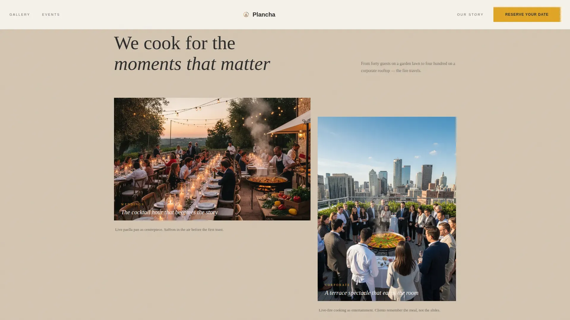 Live Fire Spanish Catering Landing Page Template