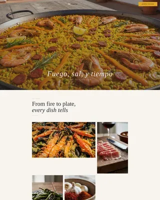 Live Fire Spanish Catering Landing Page Template