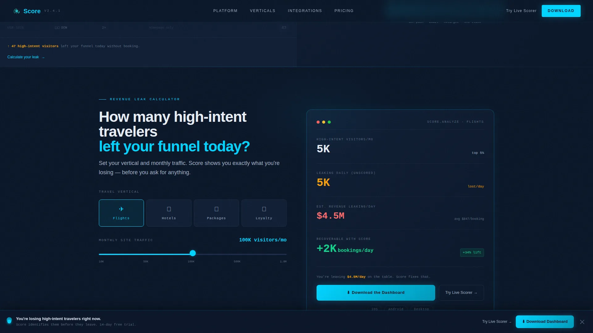 Travel AI Lead Scoring Landing Page Template