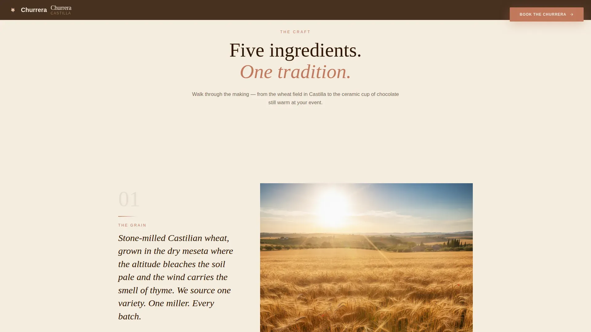 Artisan Spanish Churros Booking Landing Page Template