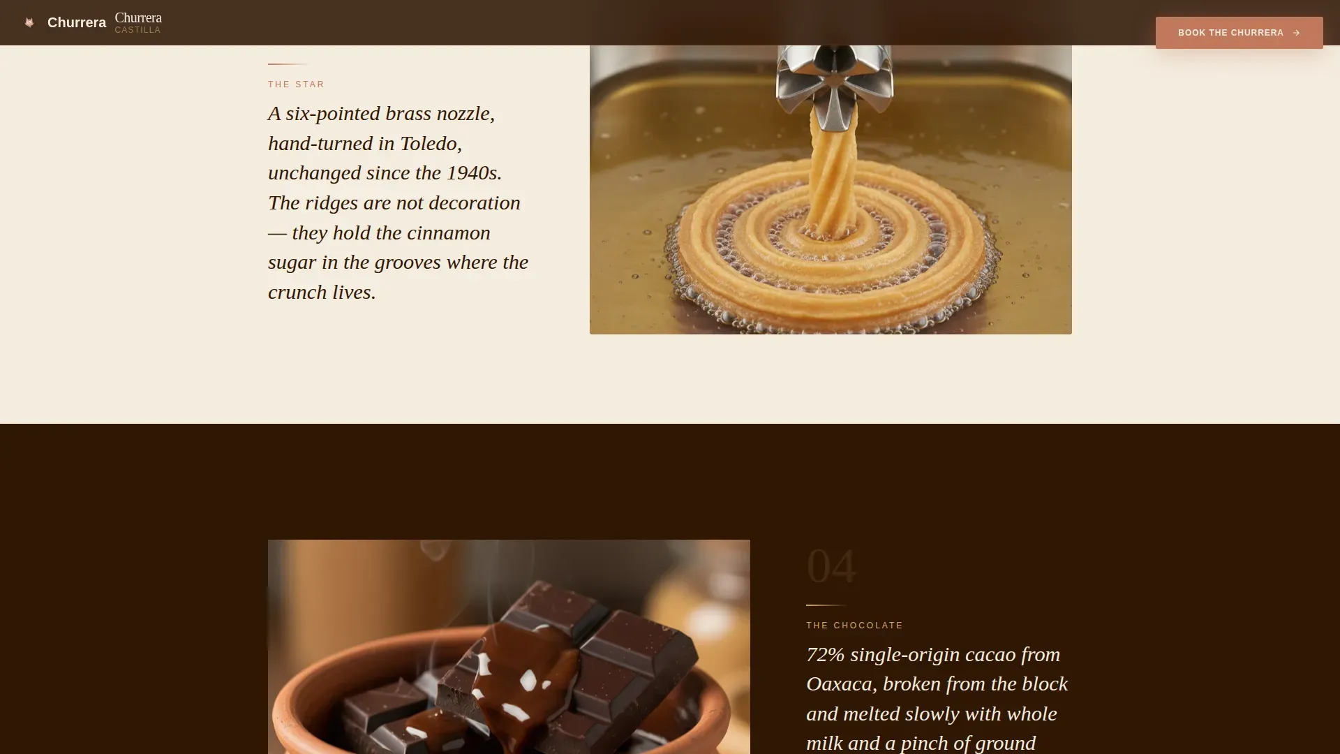 Artisan Spanish Churros Booking Landing Page Template