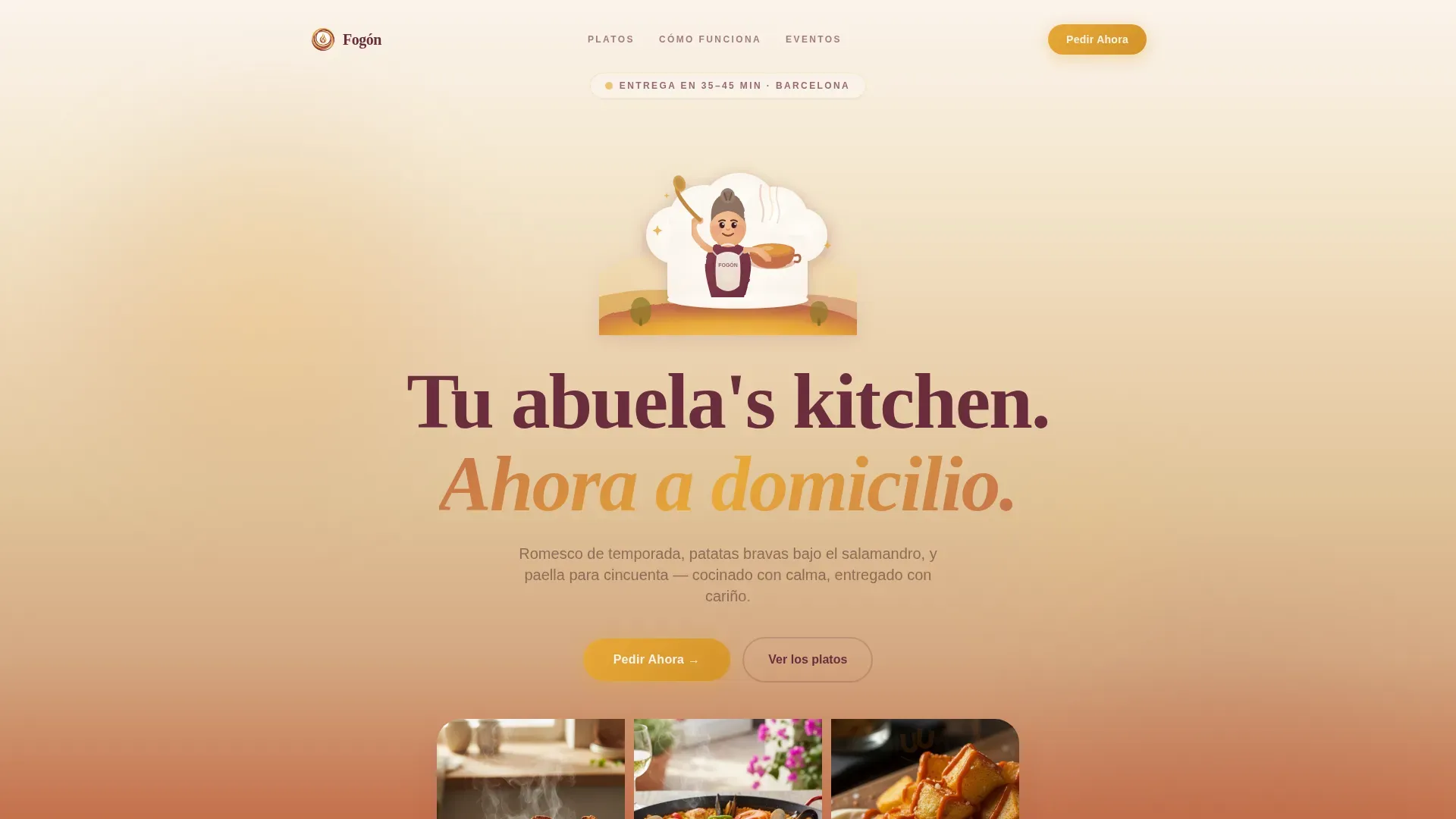 Pastoral Cloud Kitchen Landing Page Template