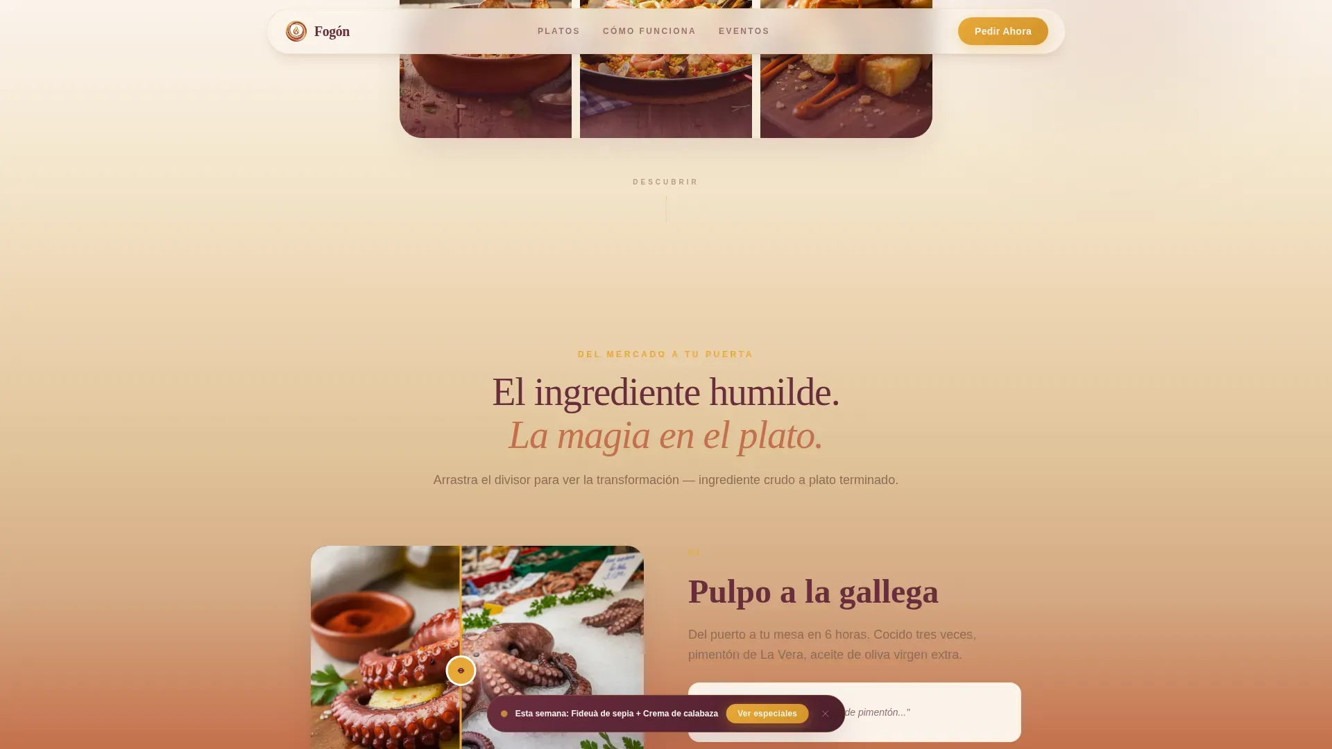 Pastoral Cloud Kitchen Landing Page Template