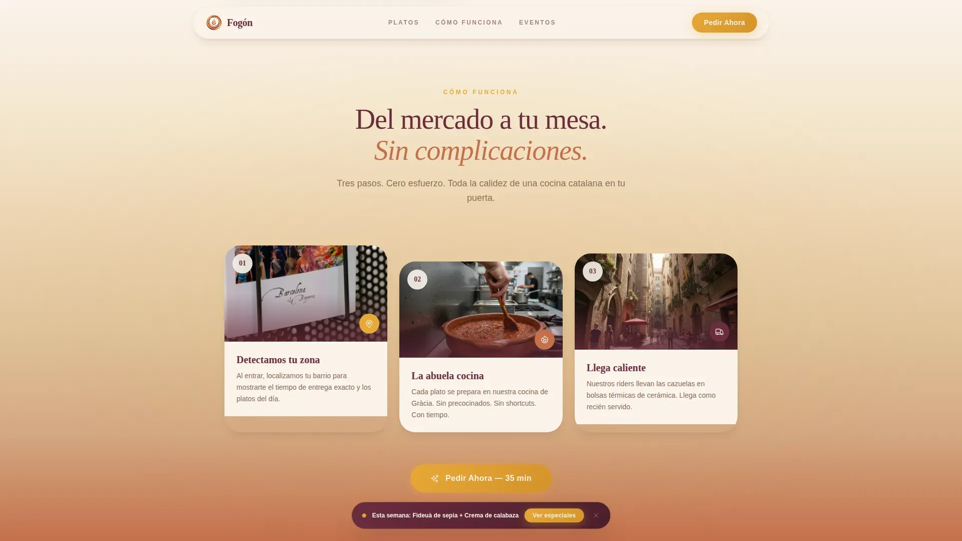 Pastoral Cloud Kitchen Landing Page Template