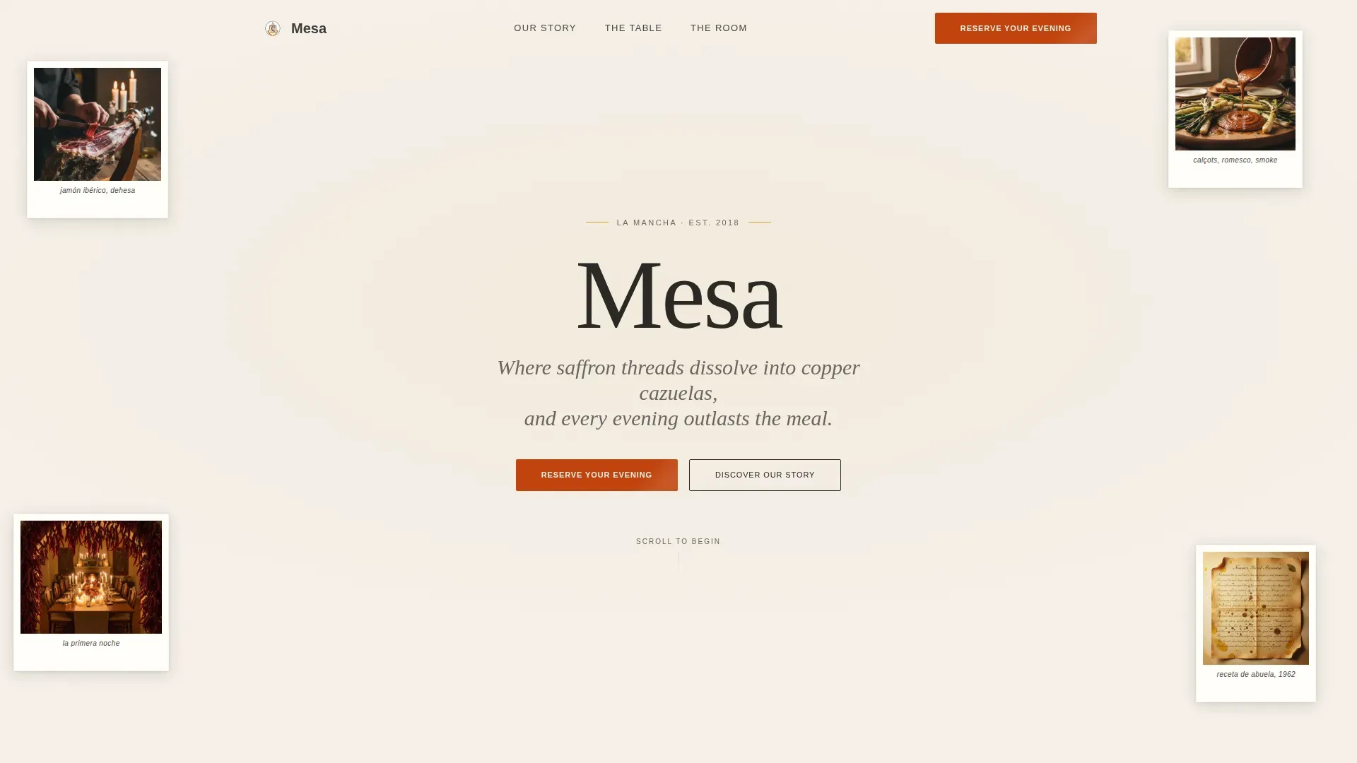 Authentic Spanish Fine Dining Landing Page Template