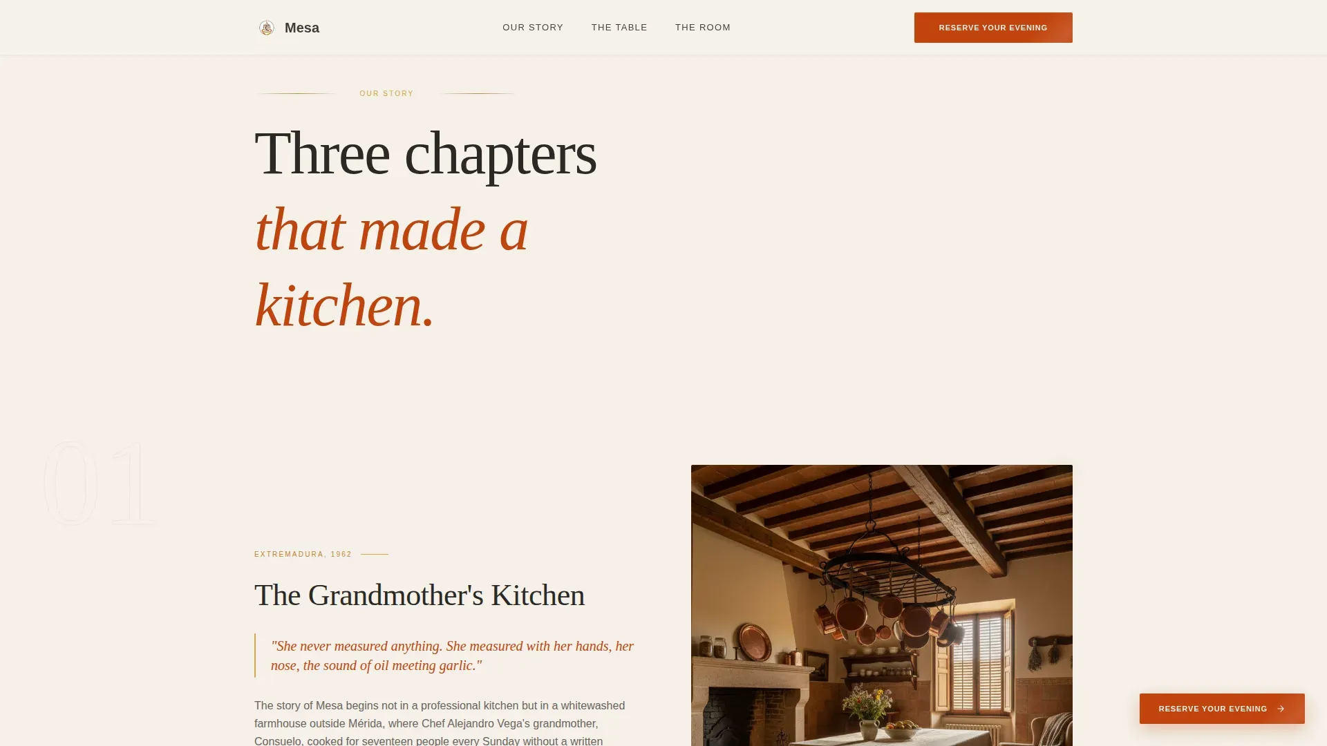 Authentic Spanish Fine Dining Landing Page Template